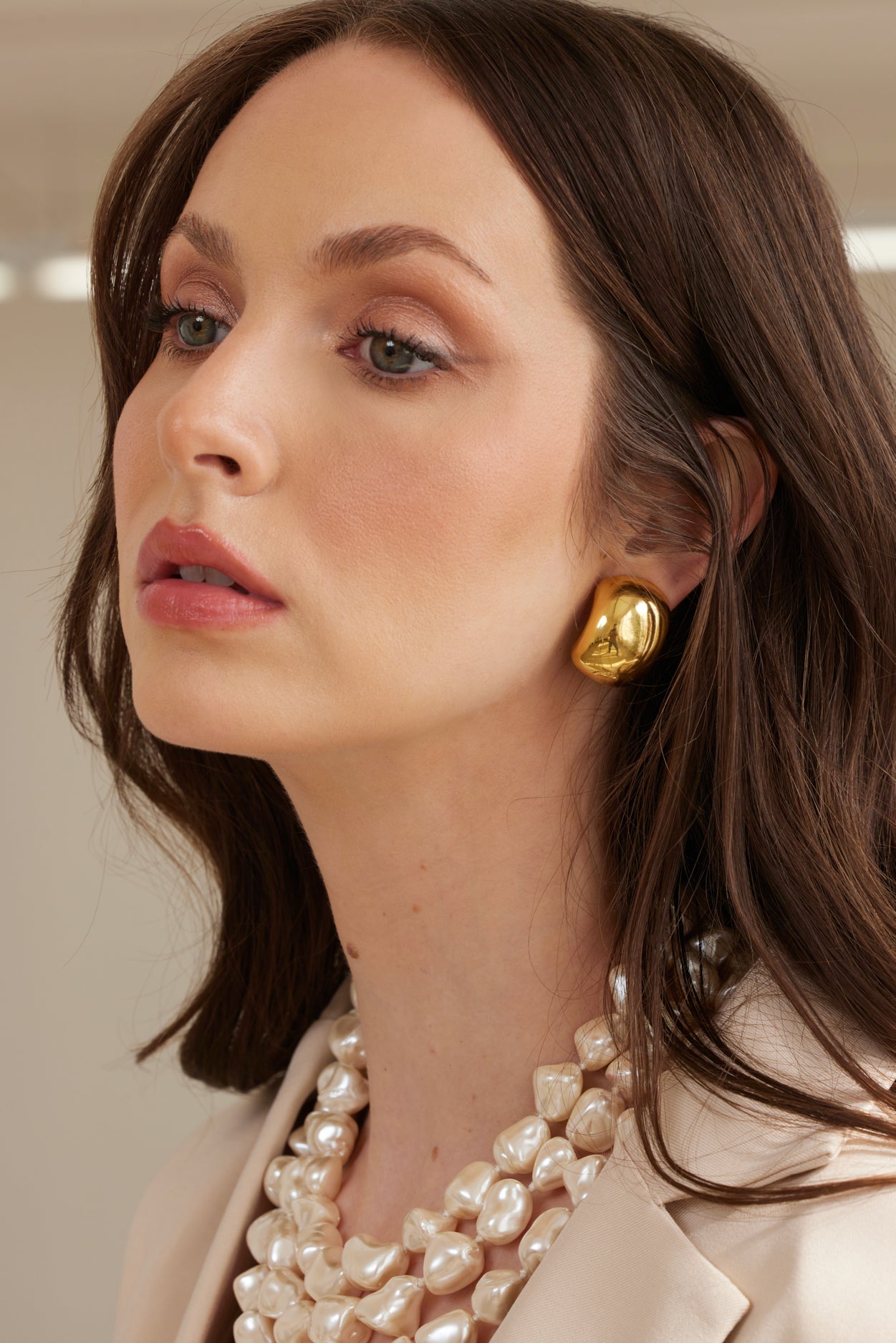 Polished Gold Hoop Clip Earring