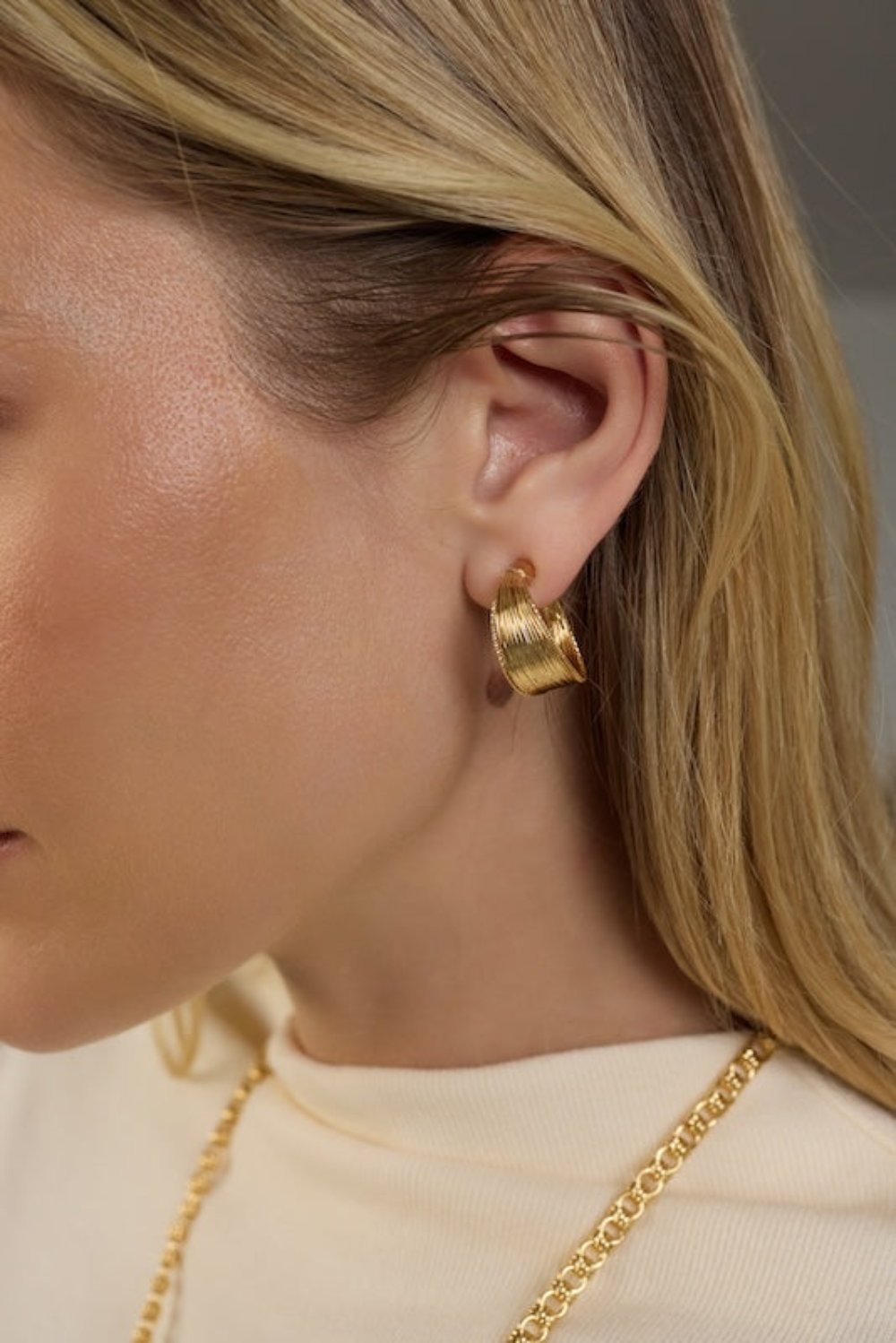 Gold Wired Hoop Earrings