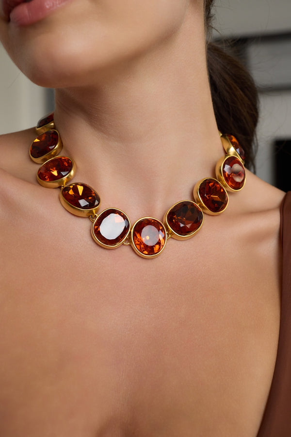 Gold Faceted Topaz Necklace