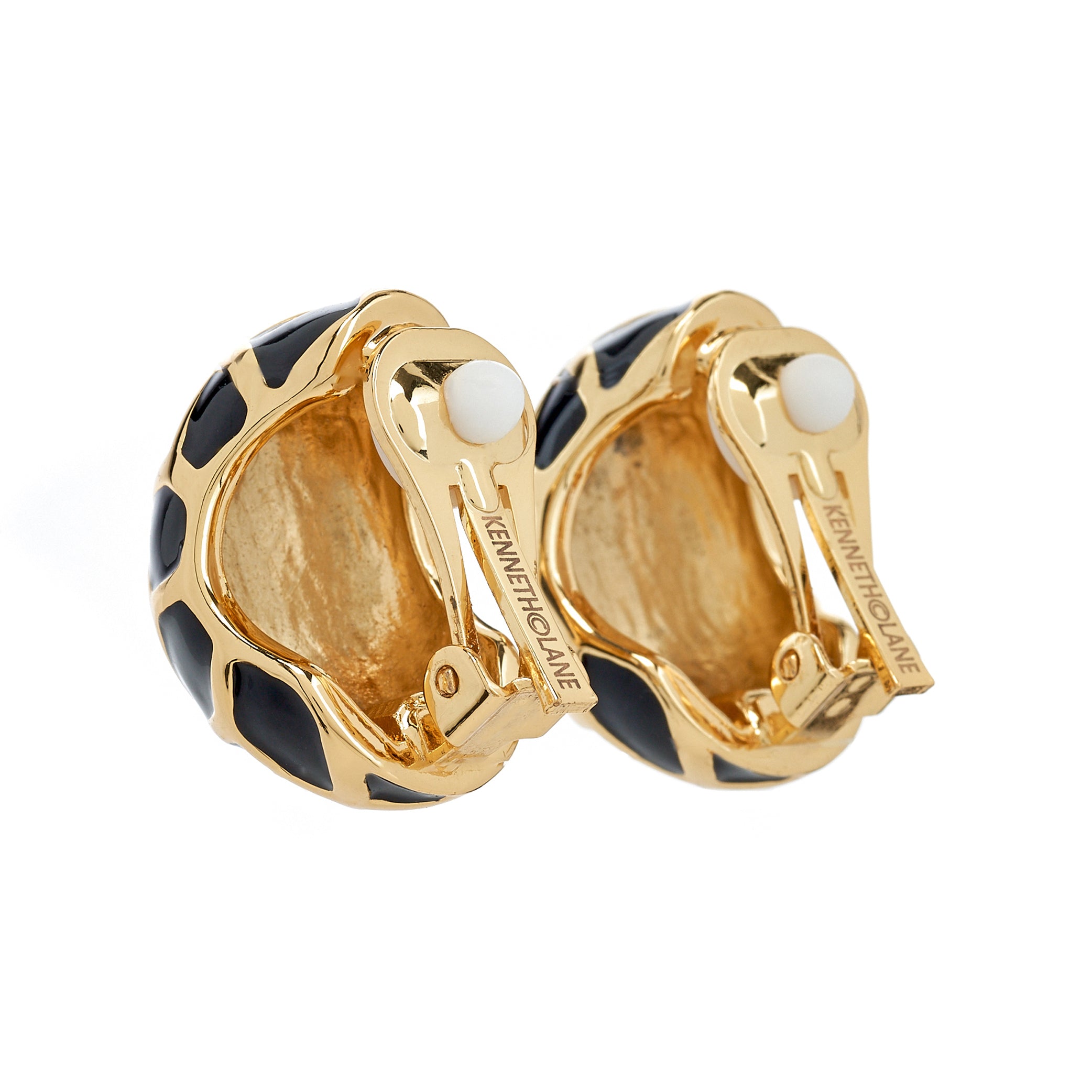 Enamel Huggie Clip-On Earrings