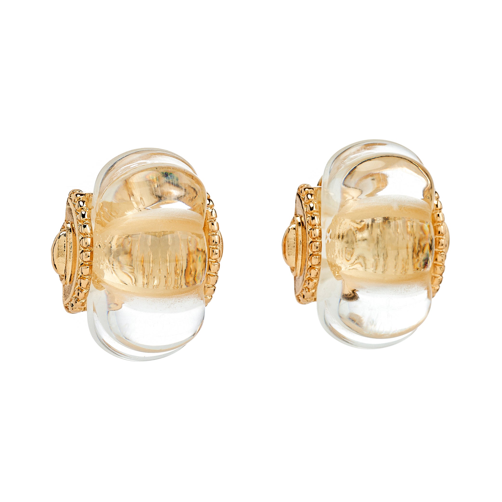 Clear Resin Shrimp Clip-On Earrings