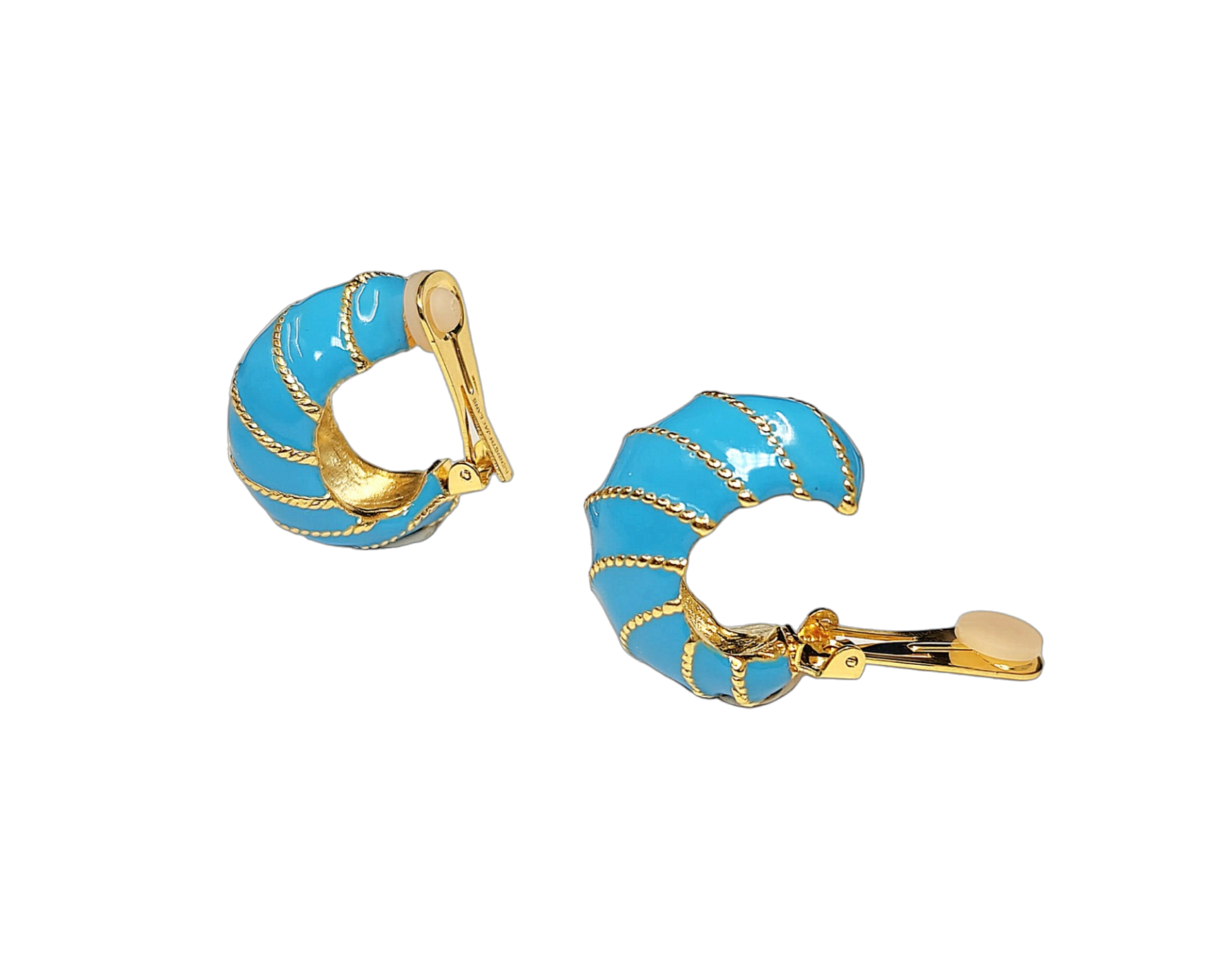 Turquoise Twist Rope Hoop Clip Earring