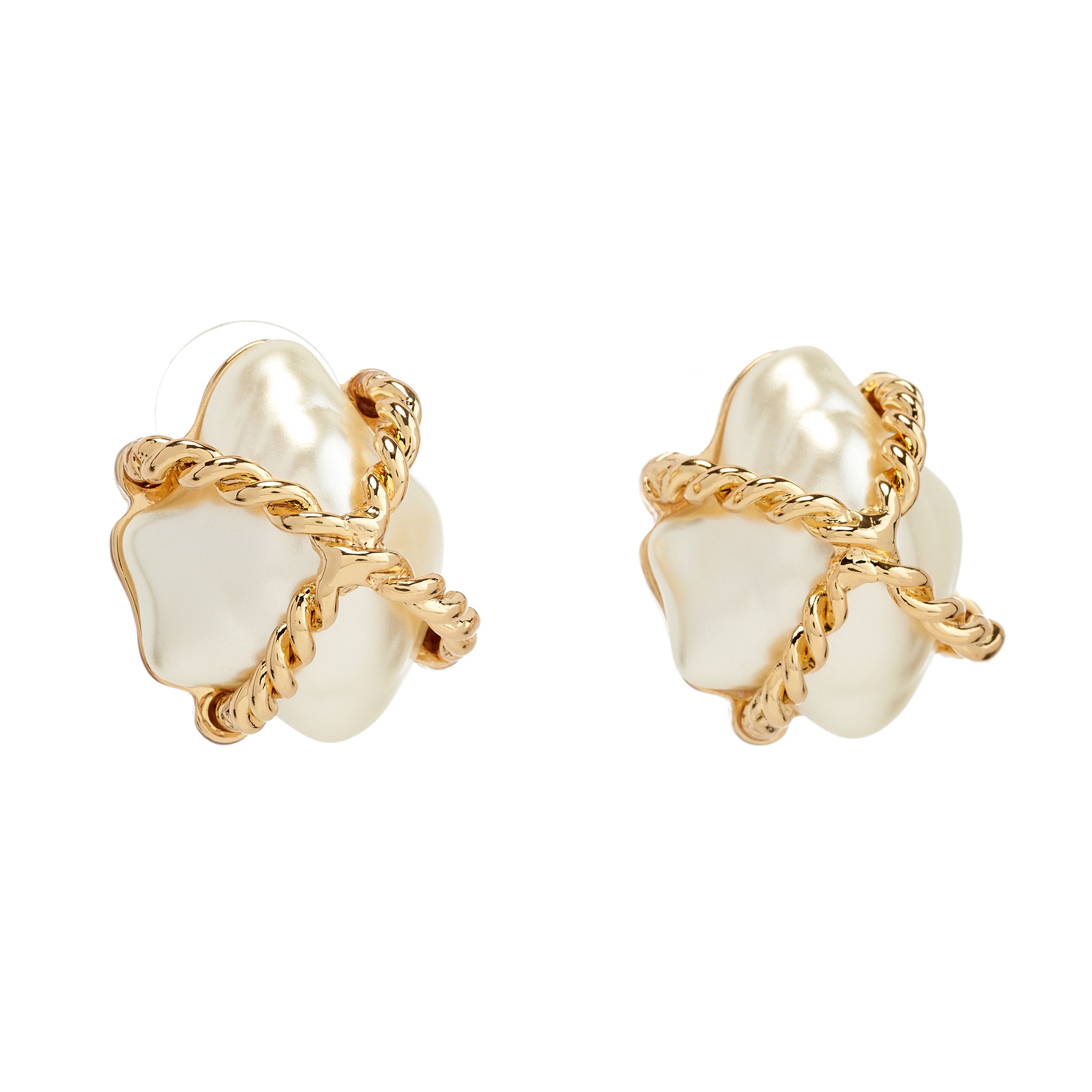 "X" Nugget Pierced Earrings