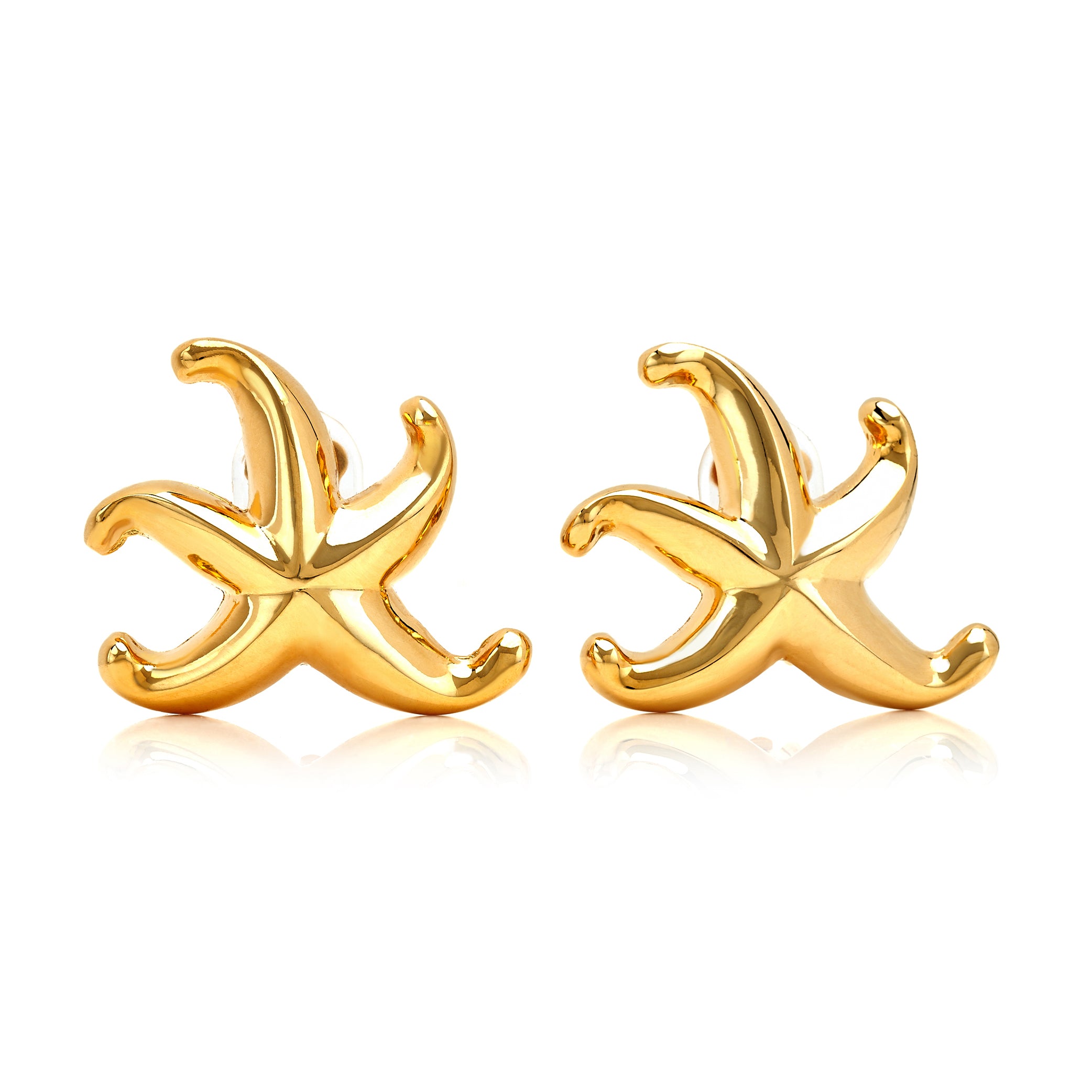 Gold Starfish Clip-On Earrings