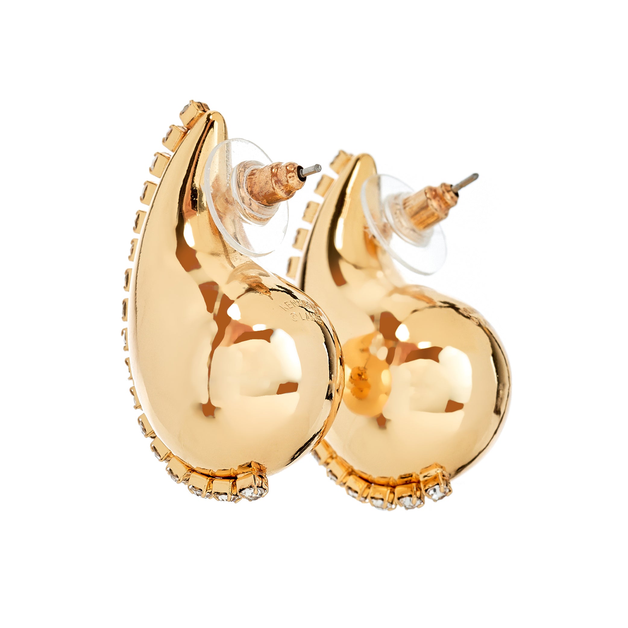 Teardrop Huggie Pierced Earrings