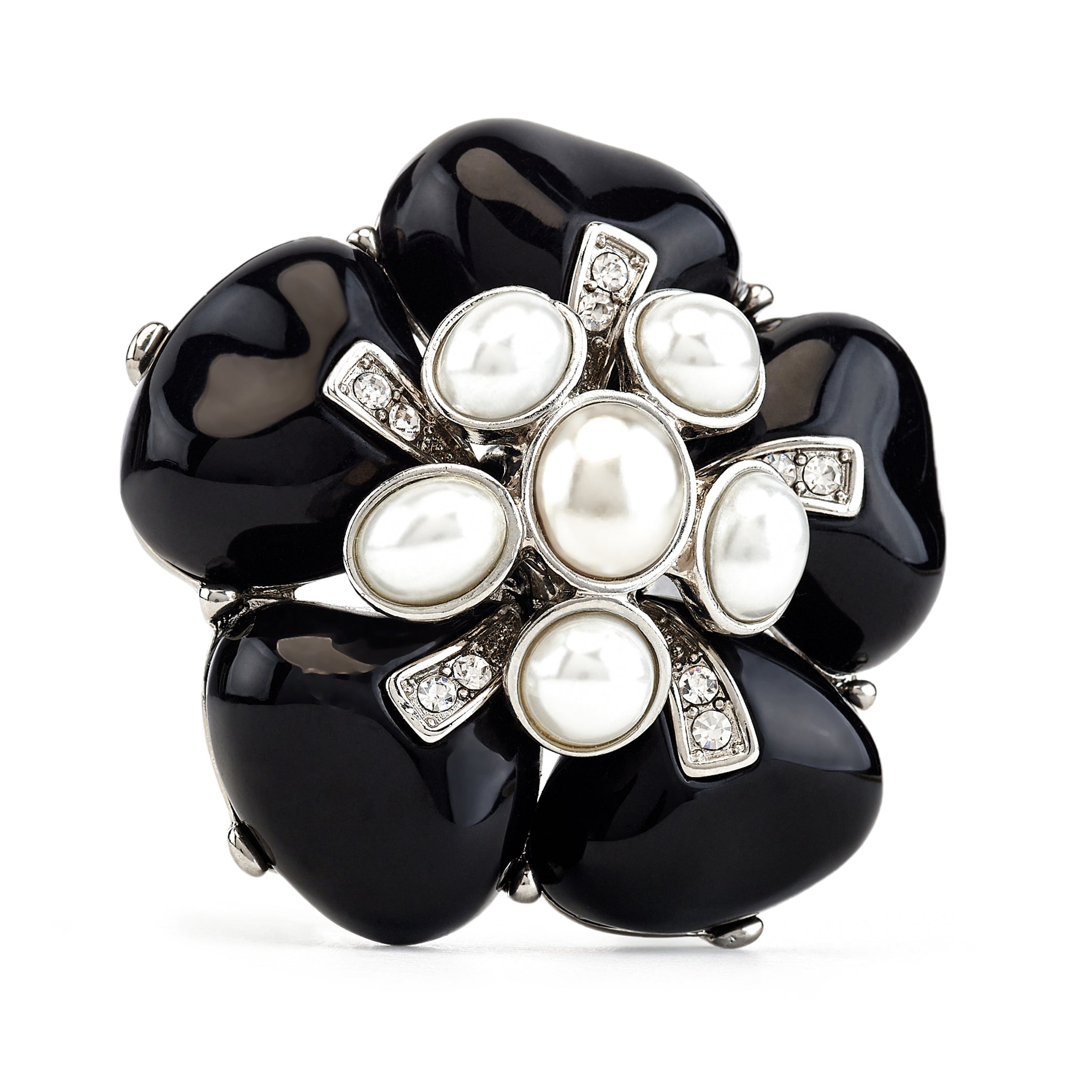Pearl Cabochon Flower Pin