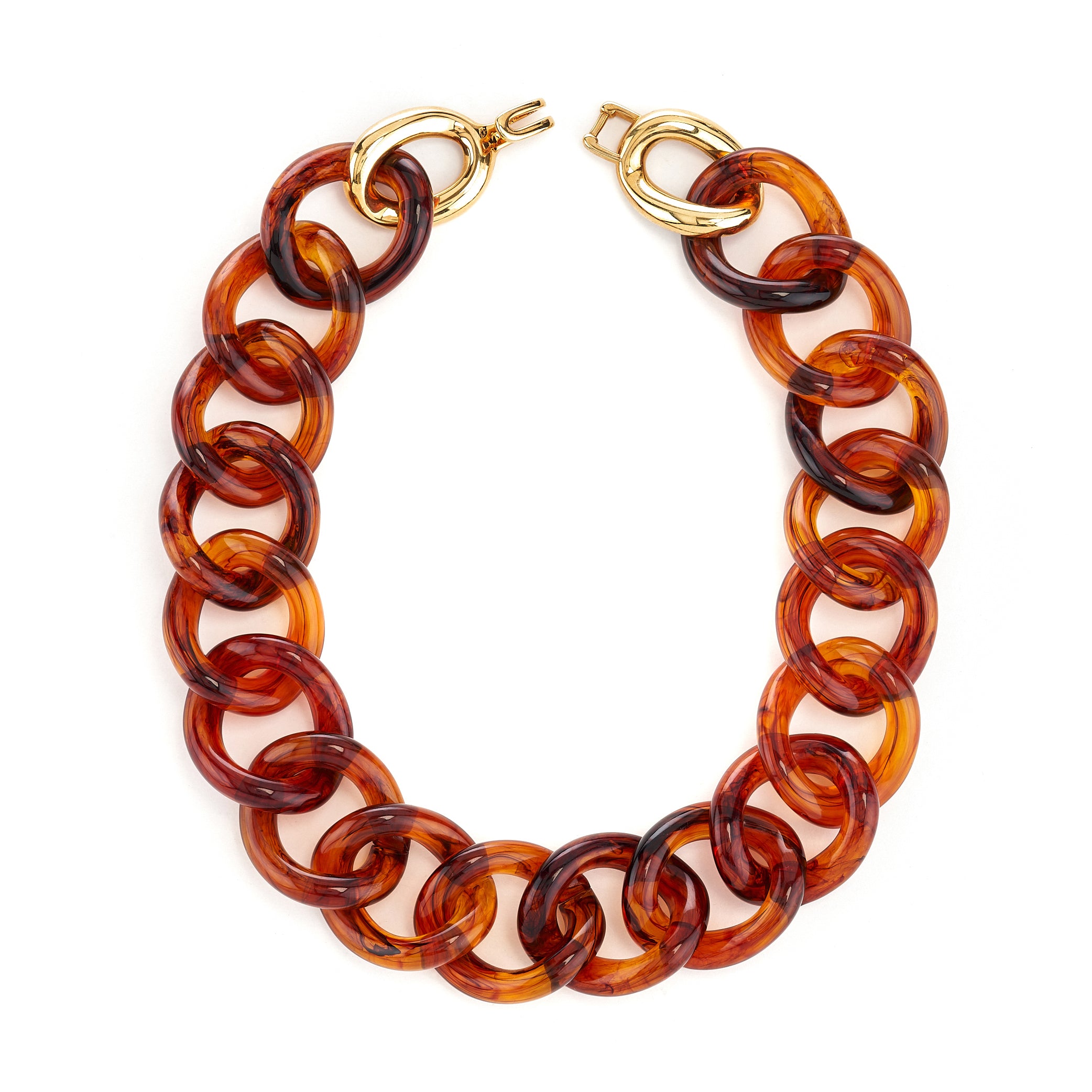 Tortoise Resin Link Necklace