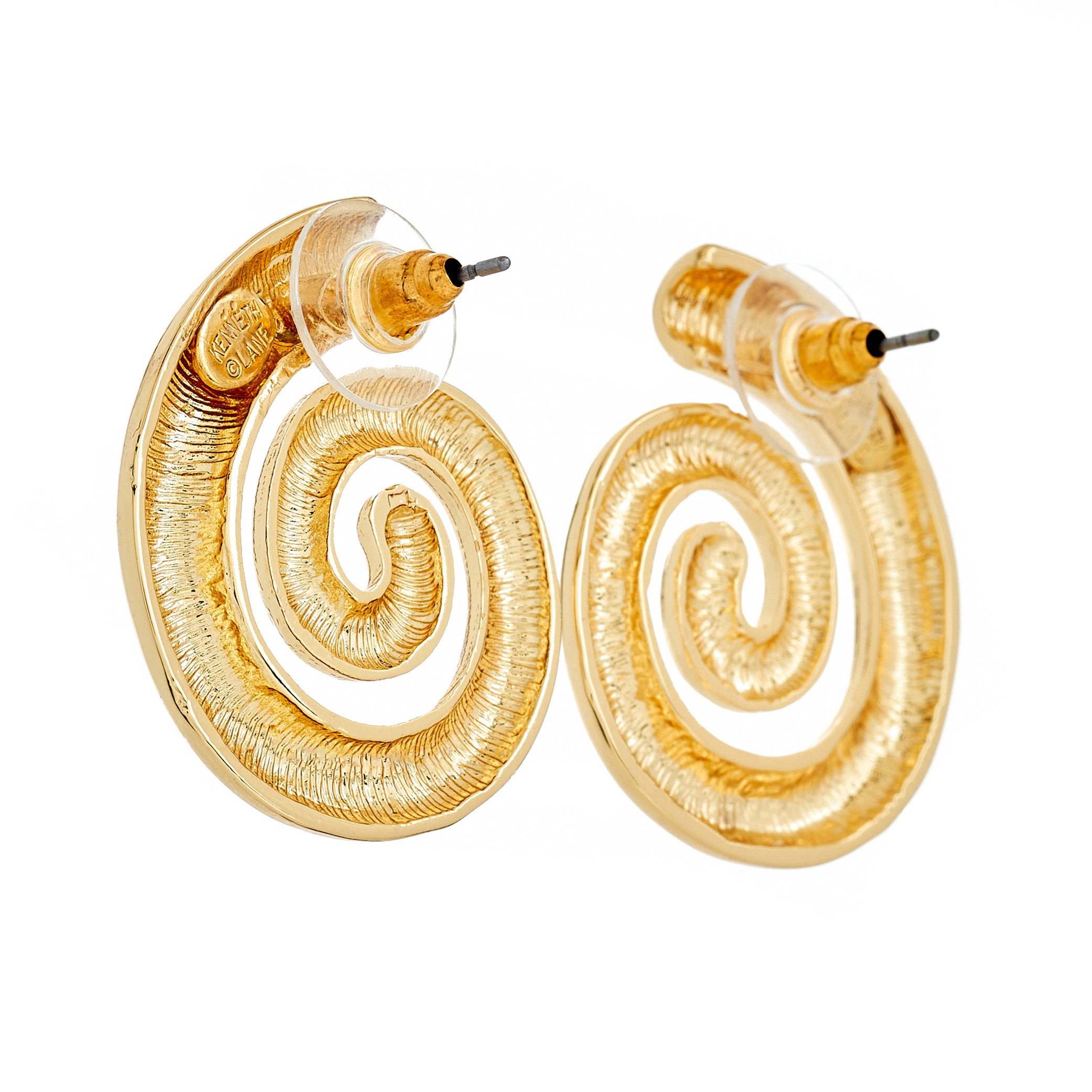 Gold Swirl Pierced Earrings