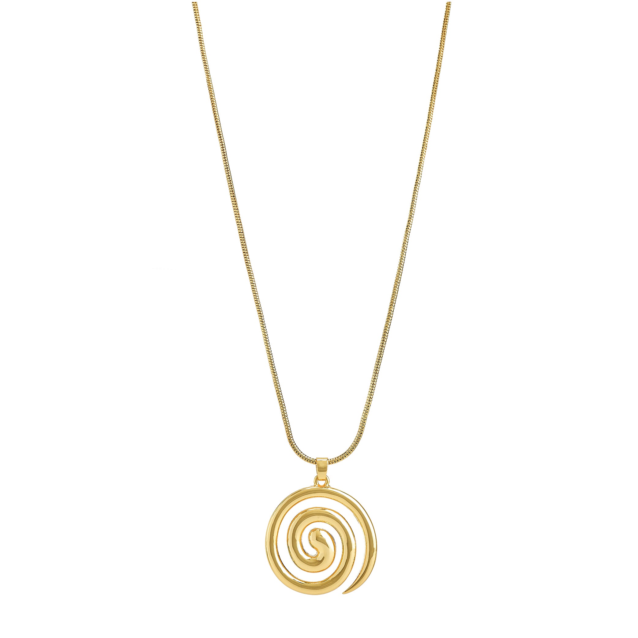 Gold Swirl Pendant Necklace