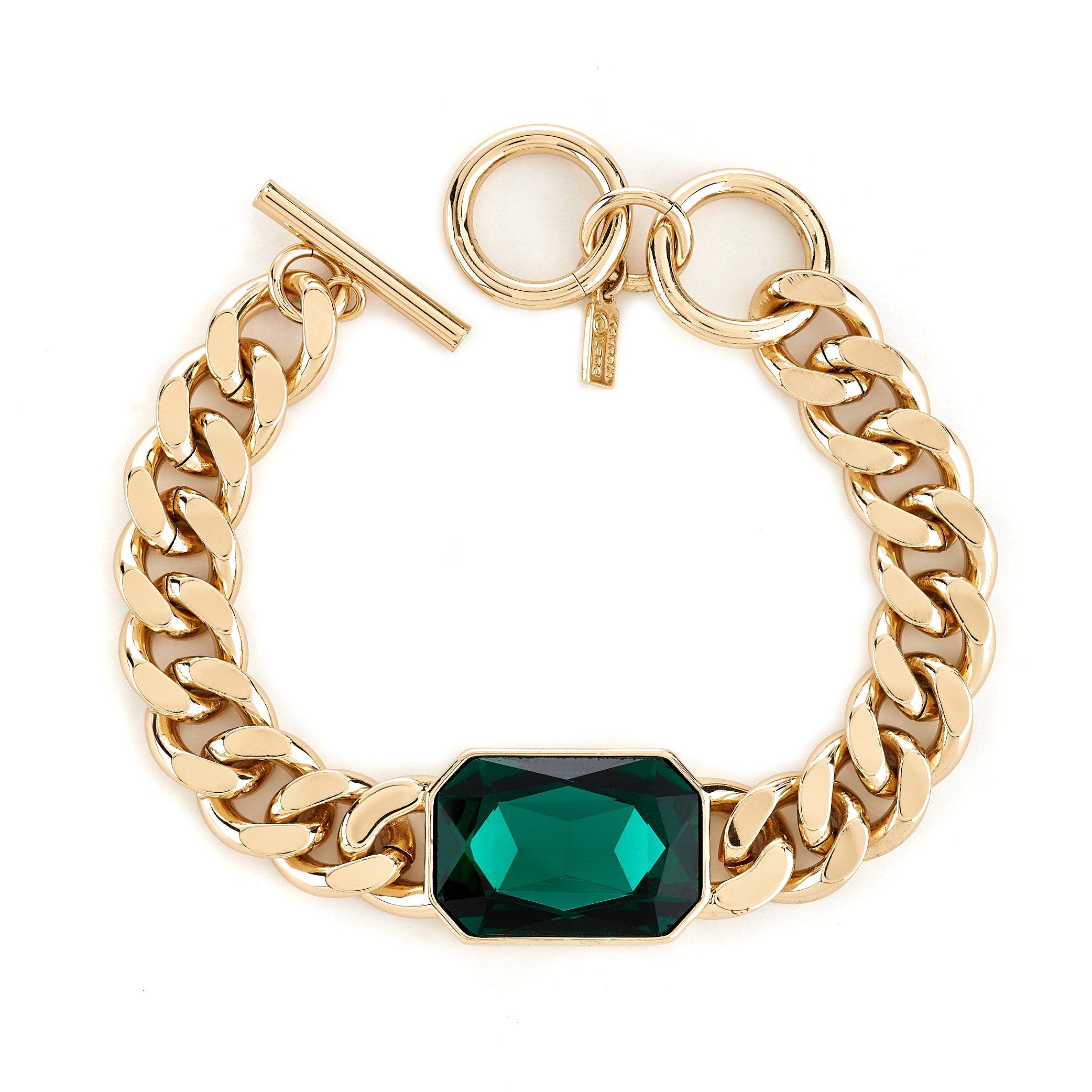 Emerald Octagon Chain Bracelet