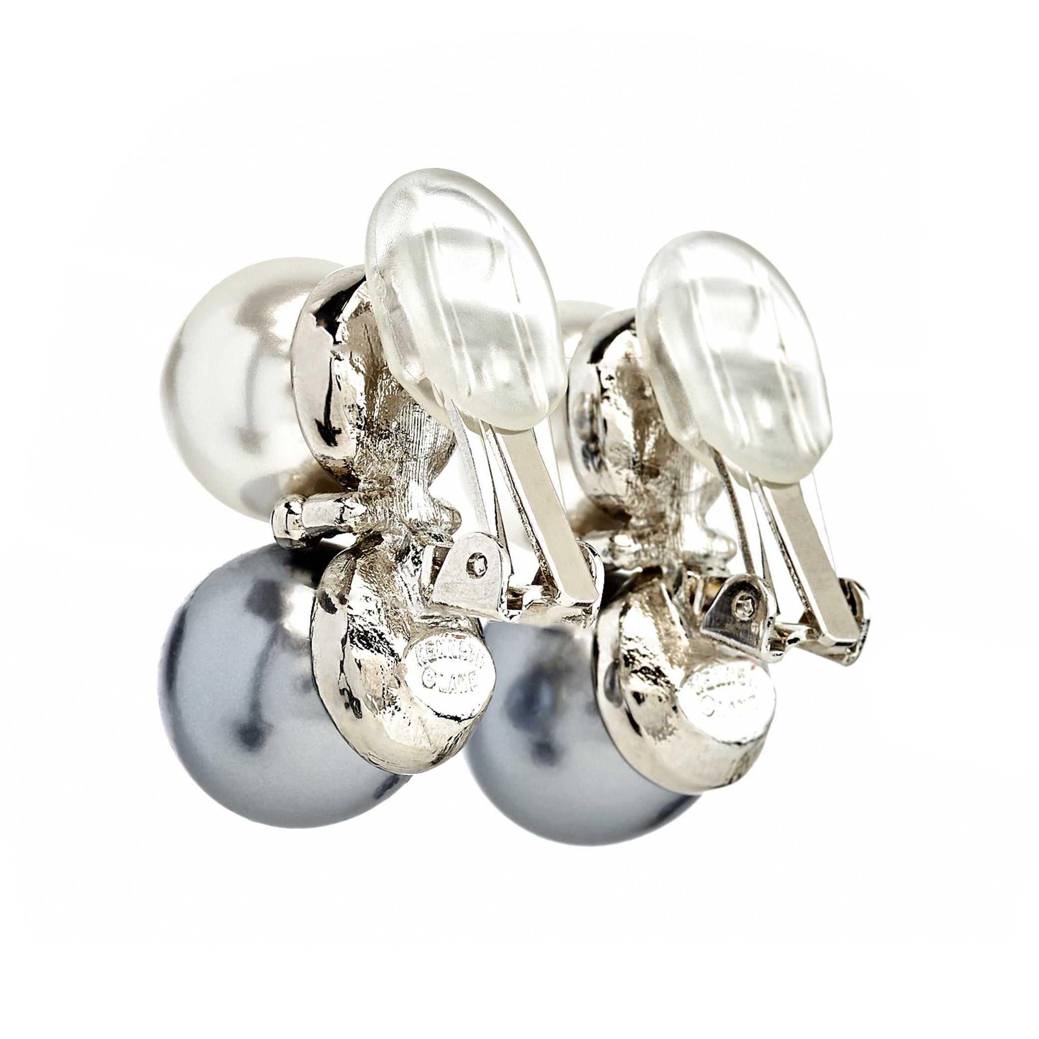 Two-Tone Double Pearl Earrings
