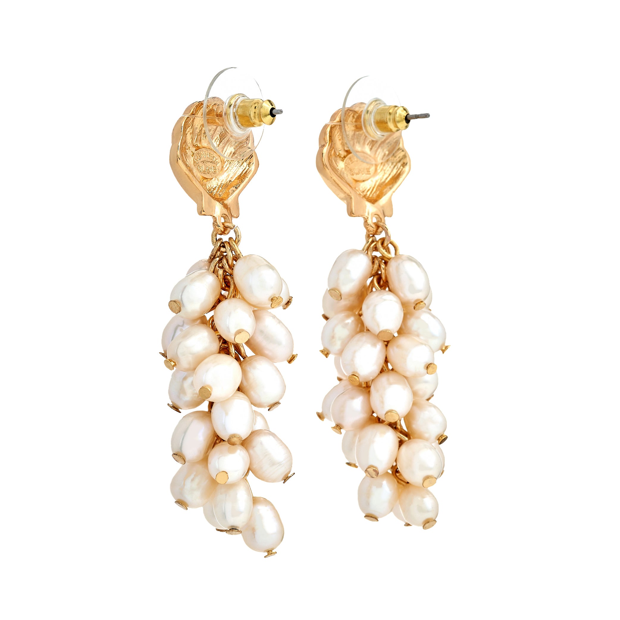 White Pearl Cluster Shell Earrings