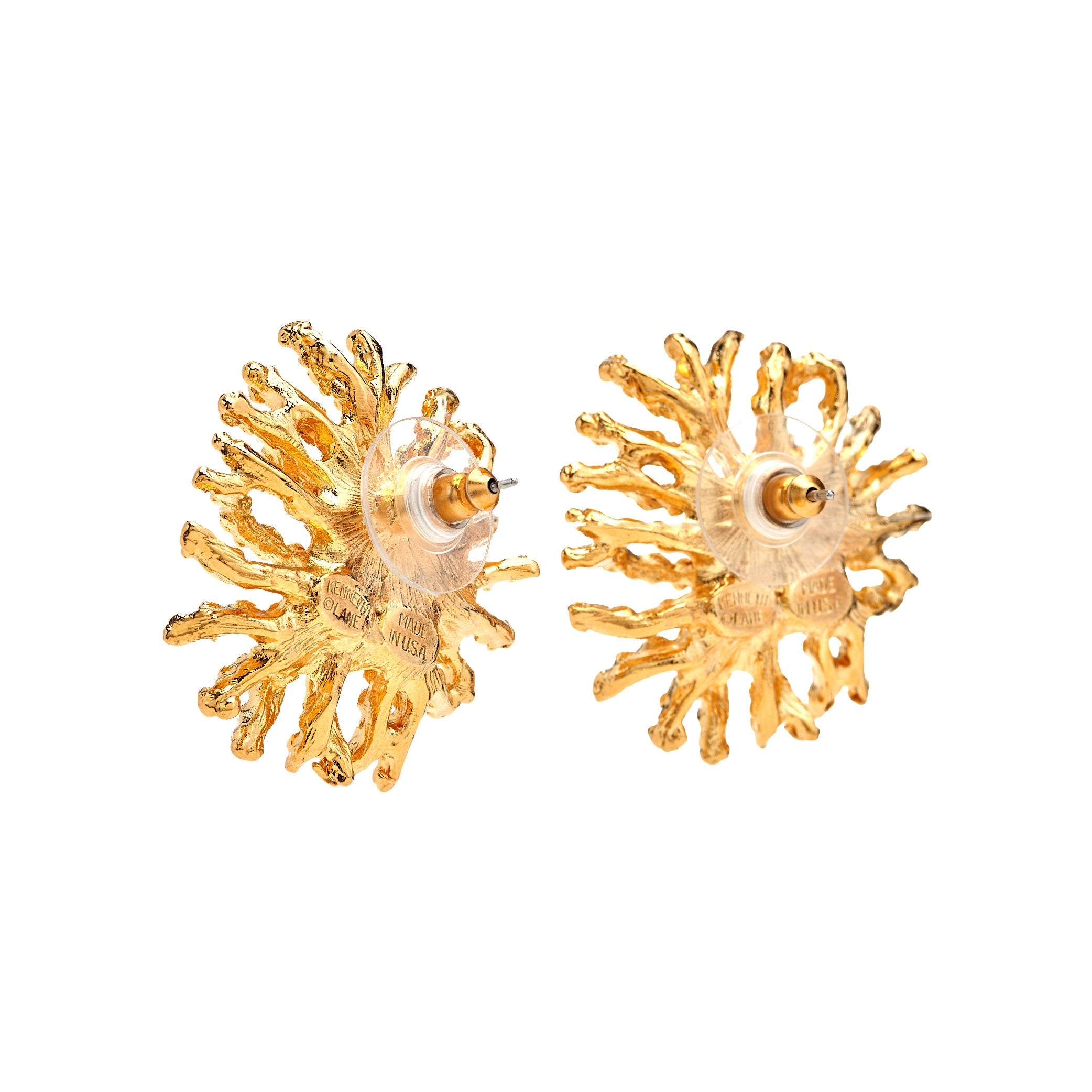 Coral Reef Pierced Earrings - Gold Coral