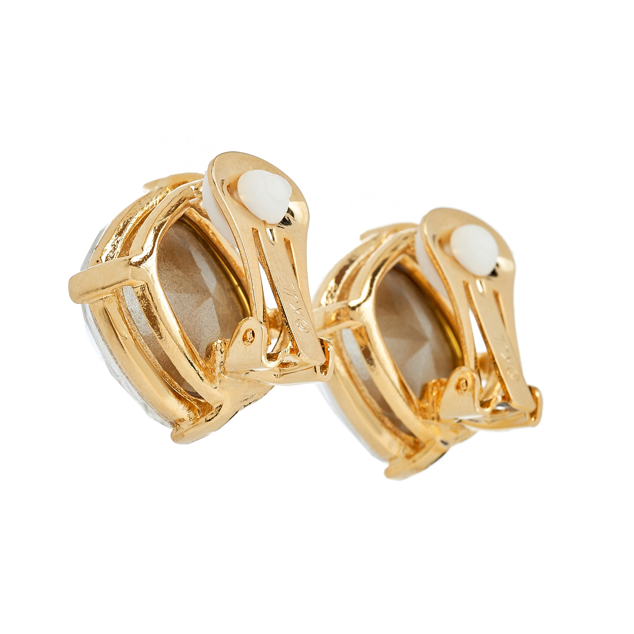 Crystal Headlight Clip-On Earrings