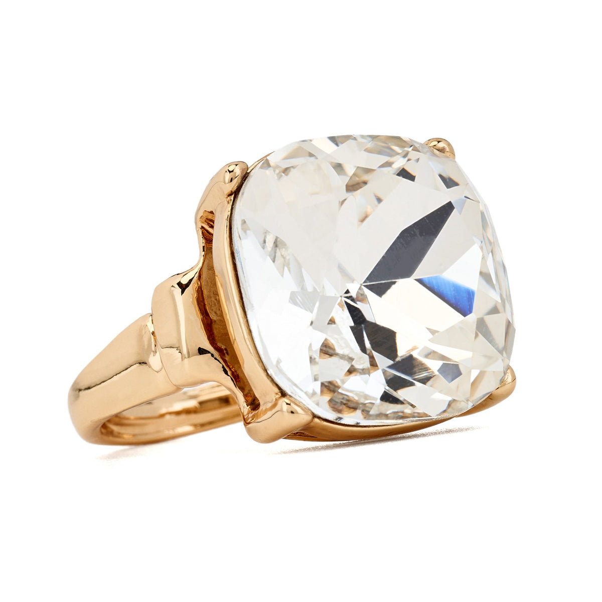 Square Crystal Headlight Ring, gold