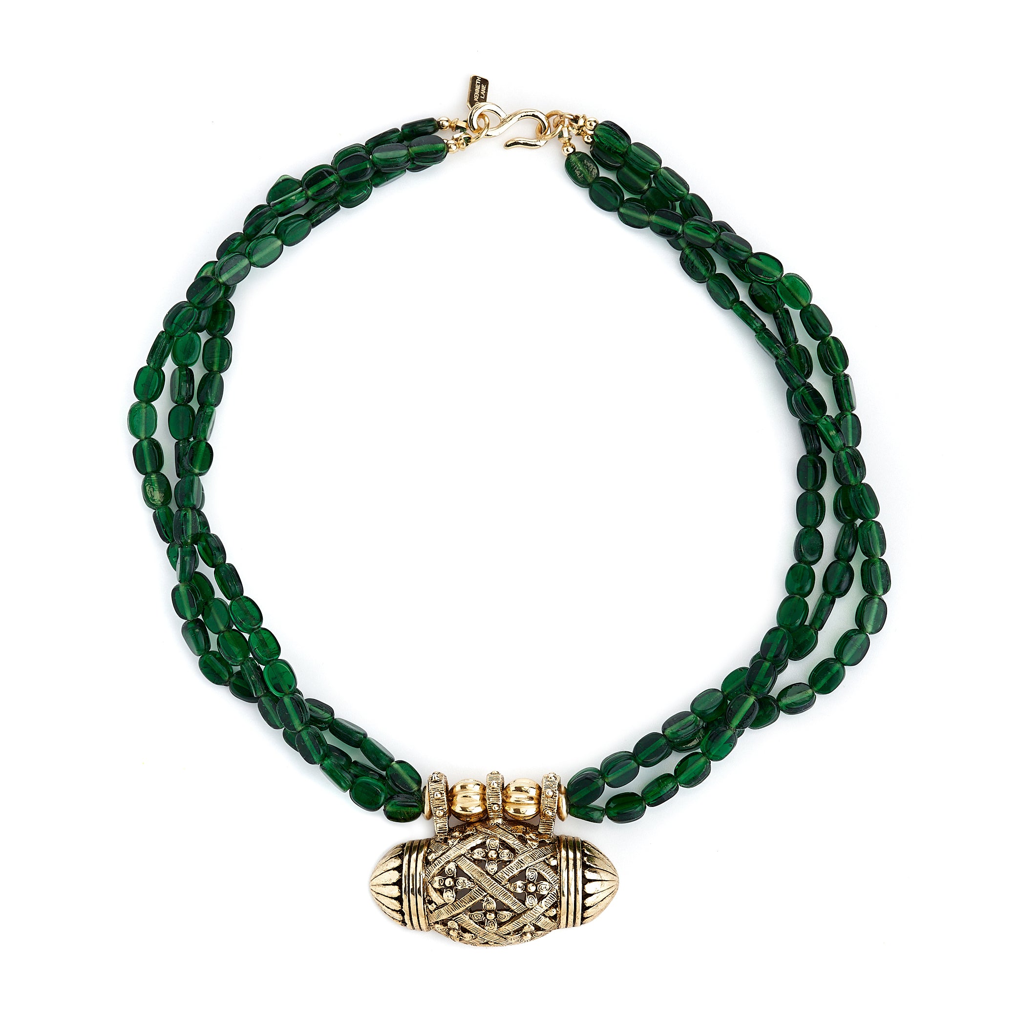 Emerald Bead Pendant Necklace
