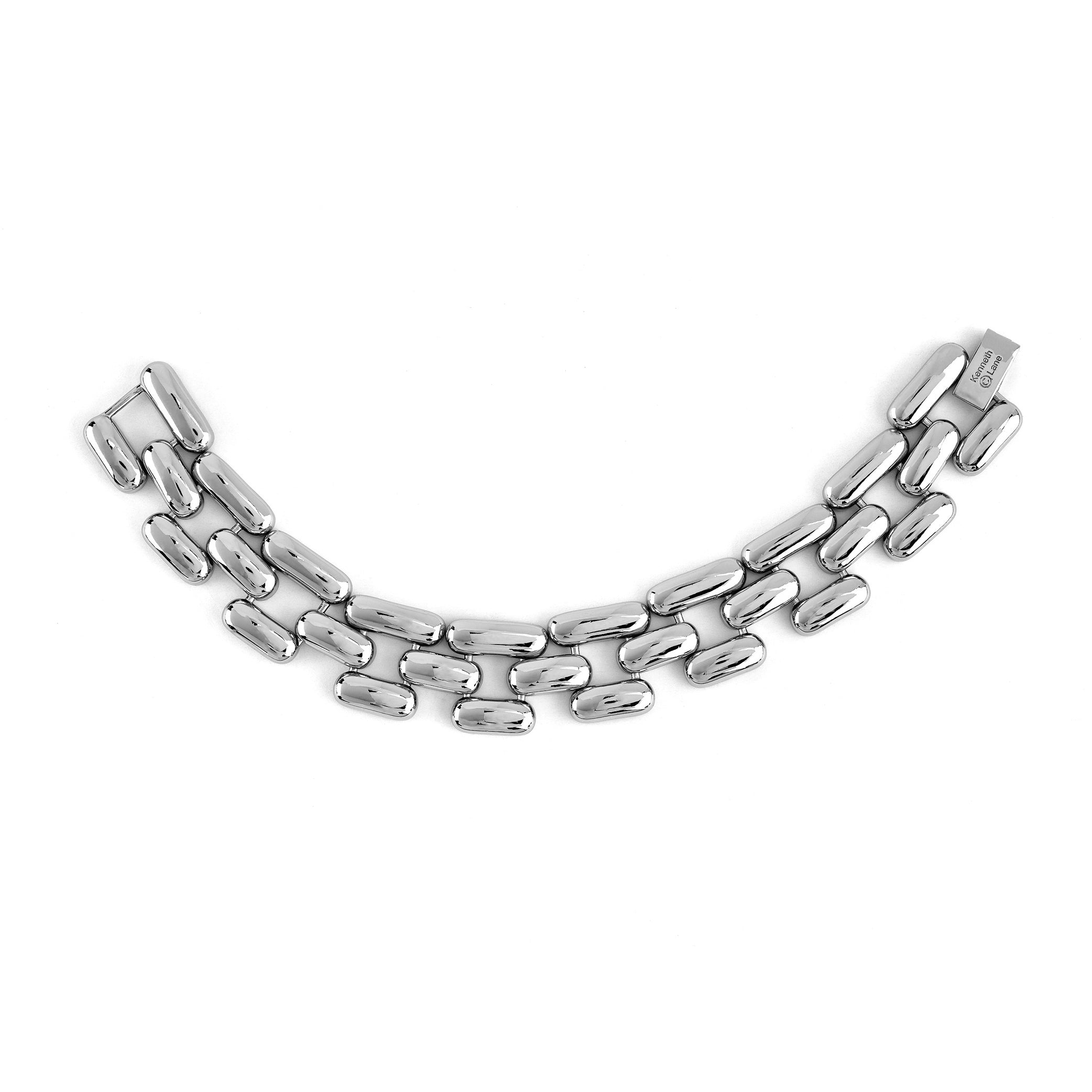 Silver Square Link Bracelet
