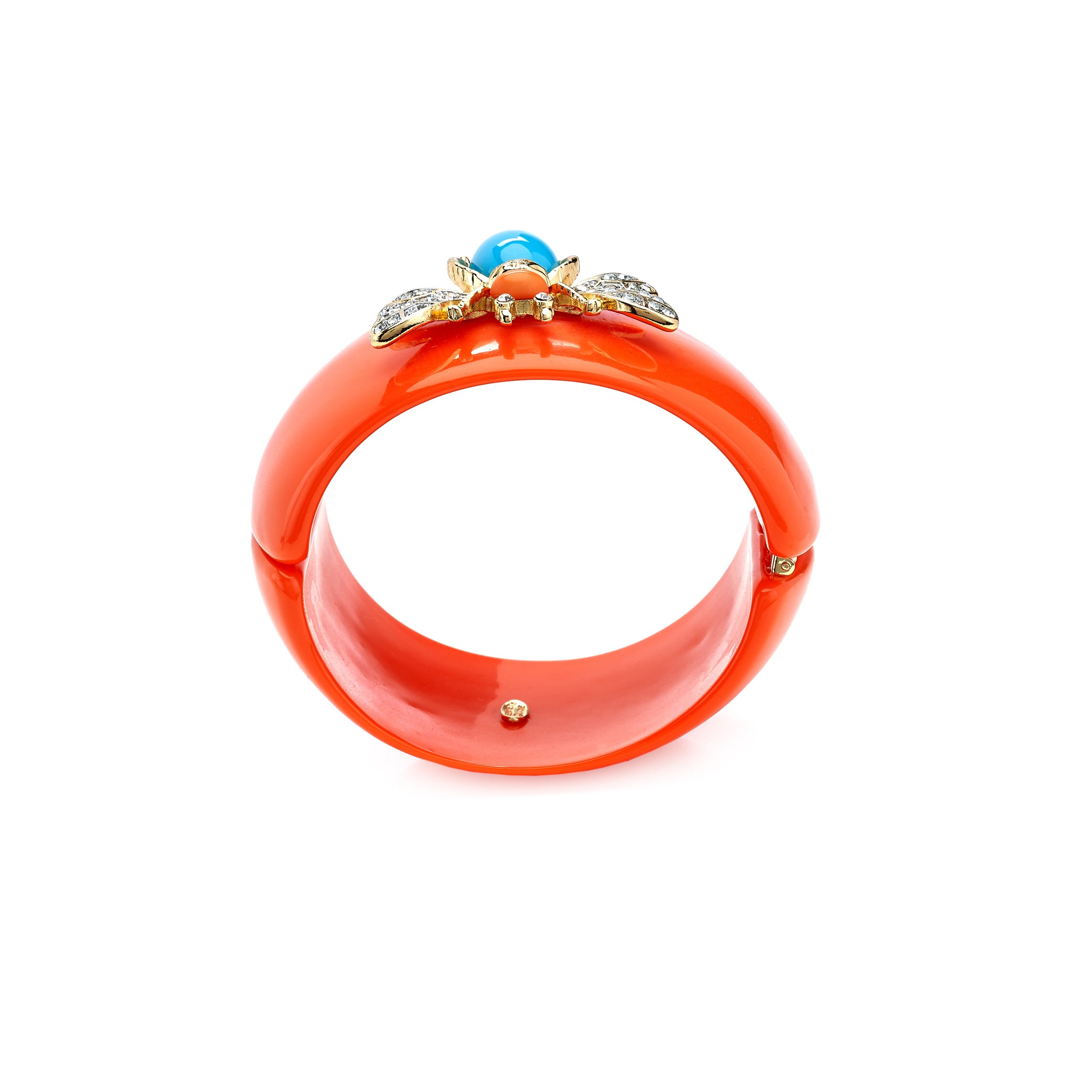 Coral Bee Motif Cuff Bracelet