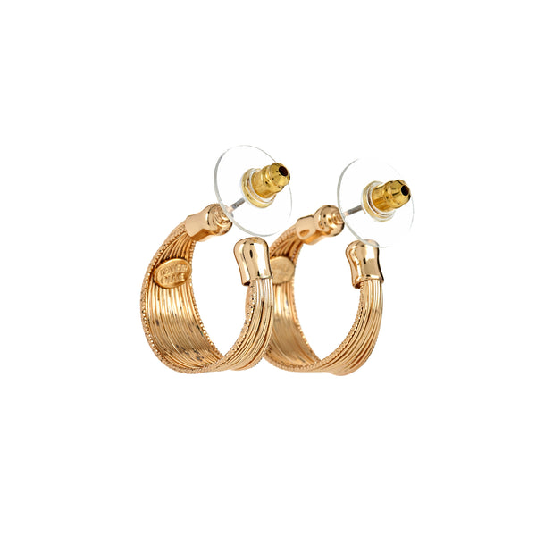 Gold Wired Hoop Earrings