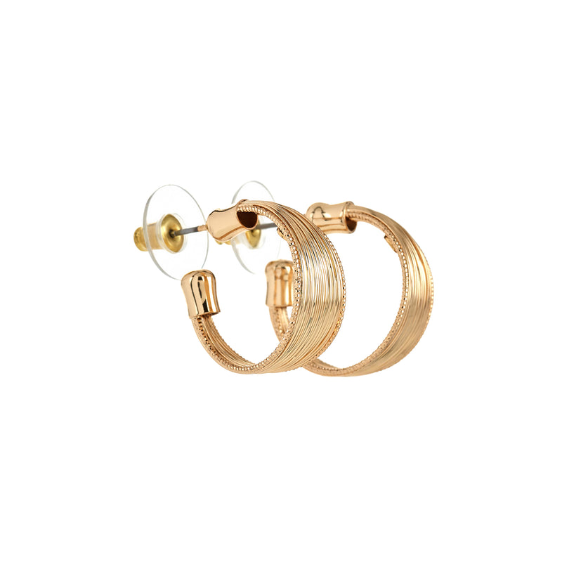 Gold Wired Hoop Earrings