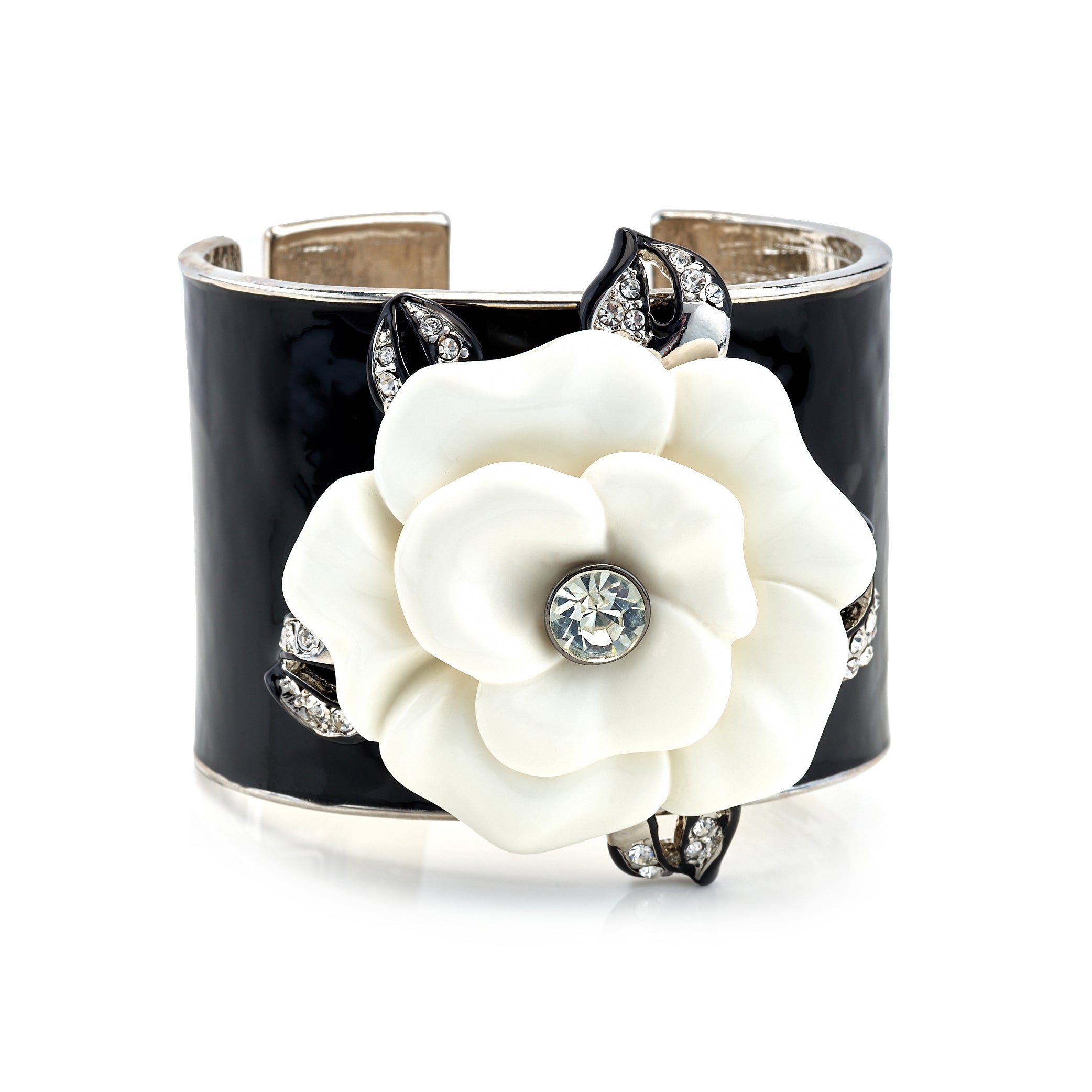 White Flower Cuff Bracelet