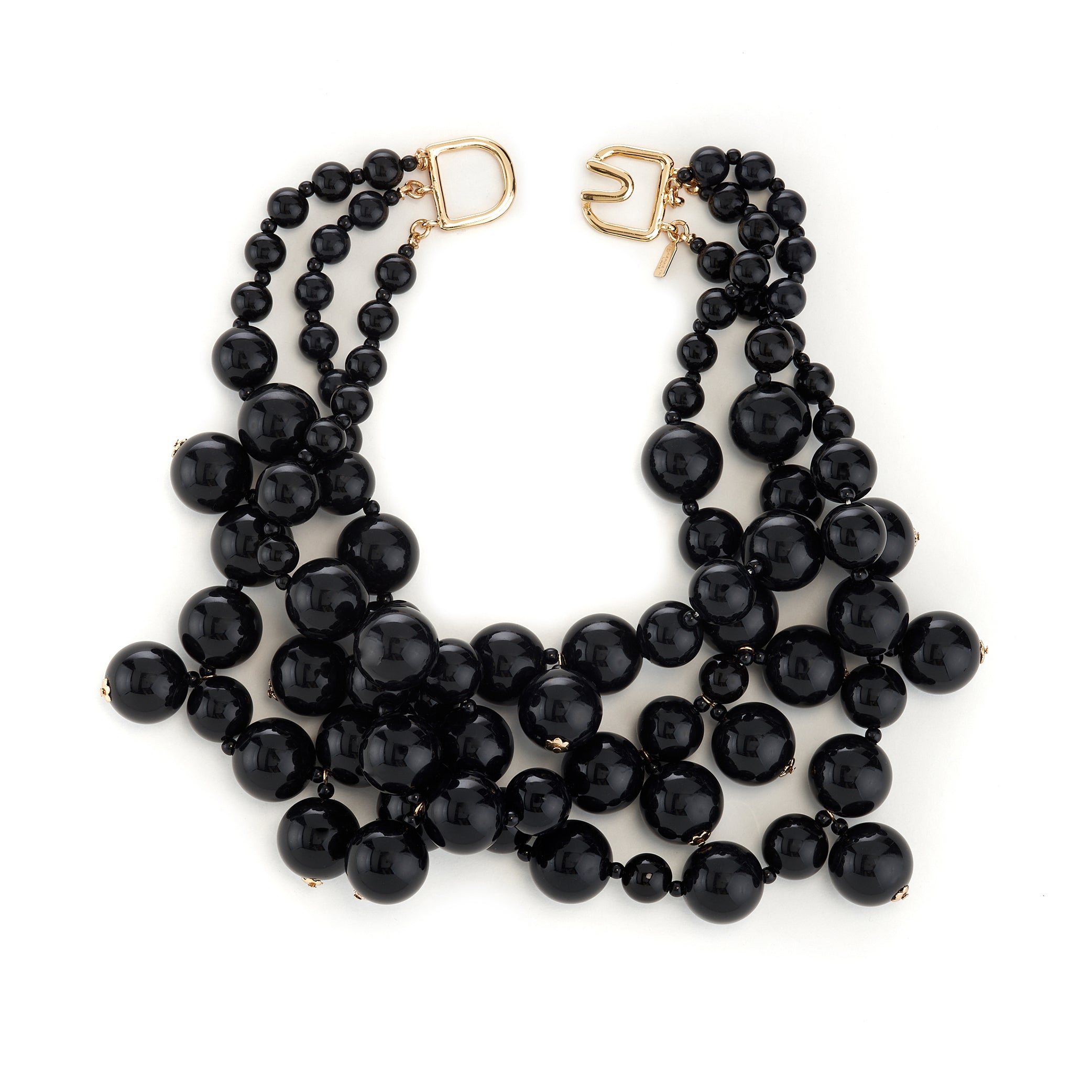 Black Cluster Drops Necklace