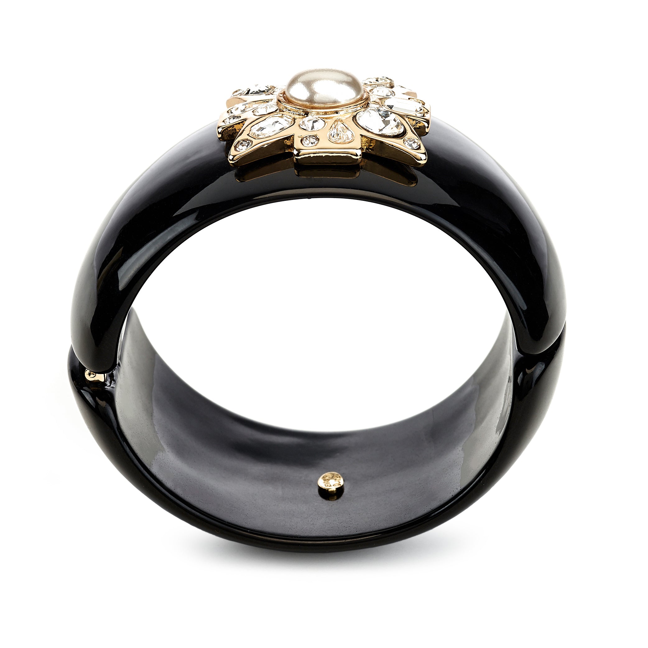 Pearl Center Black Maltese Cross Bracelet