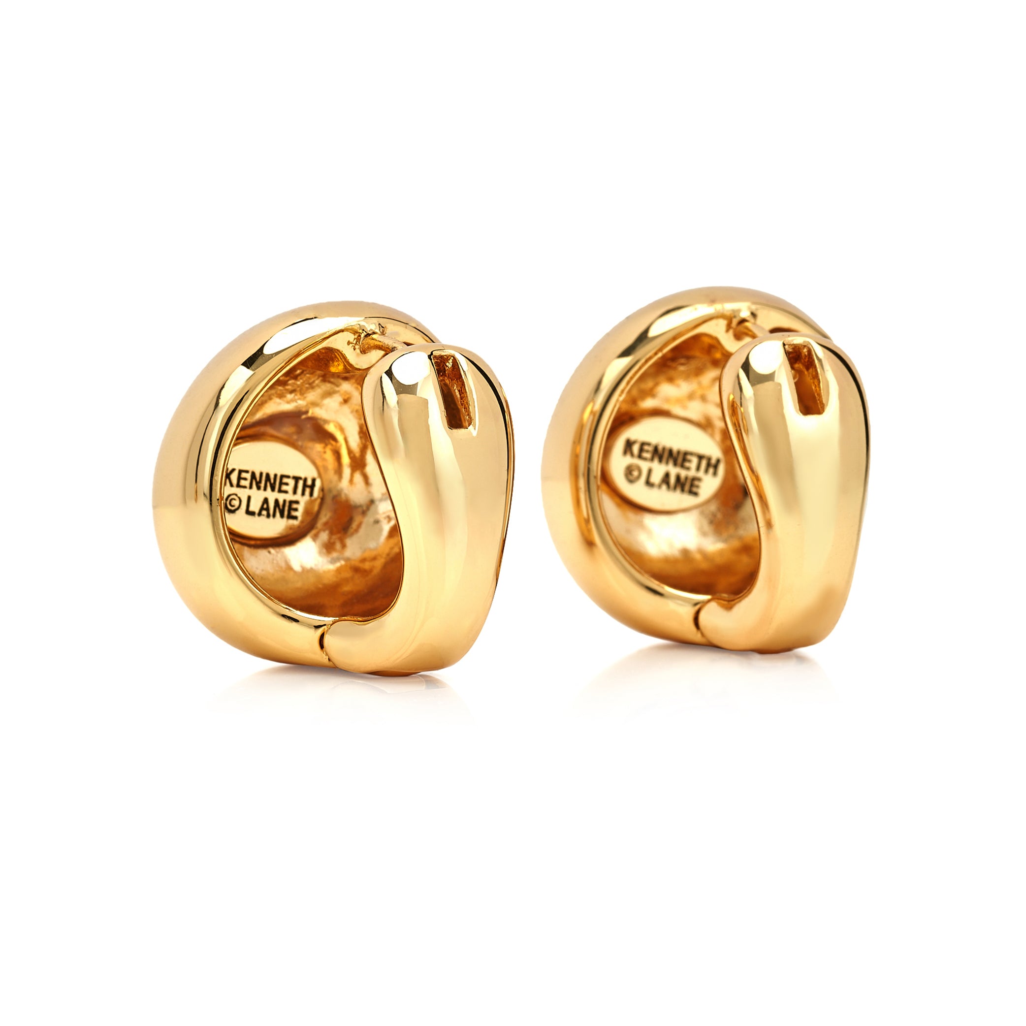 Gold Domed Pierced Earrings