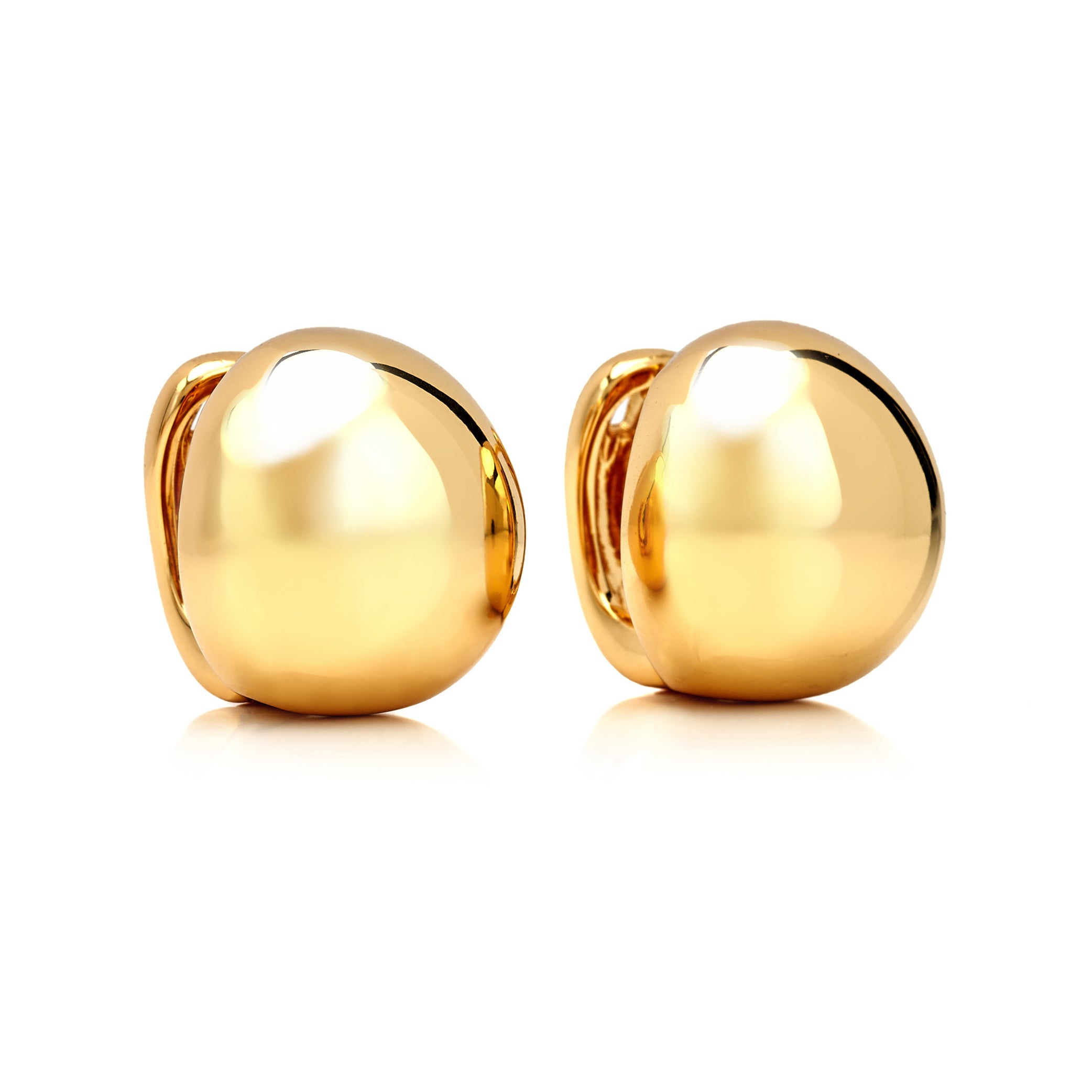 Gold Domed Pierced Earrings