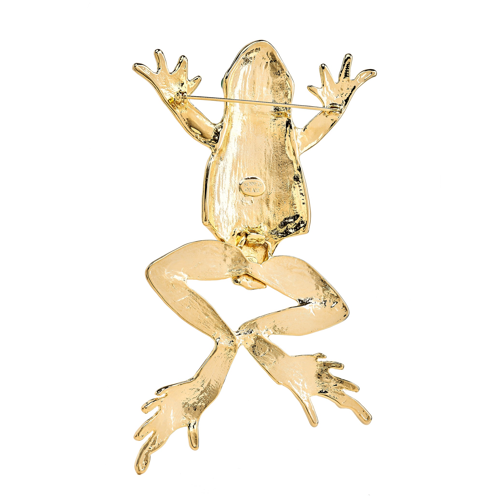 Gold and Black Enamel Frog Pin