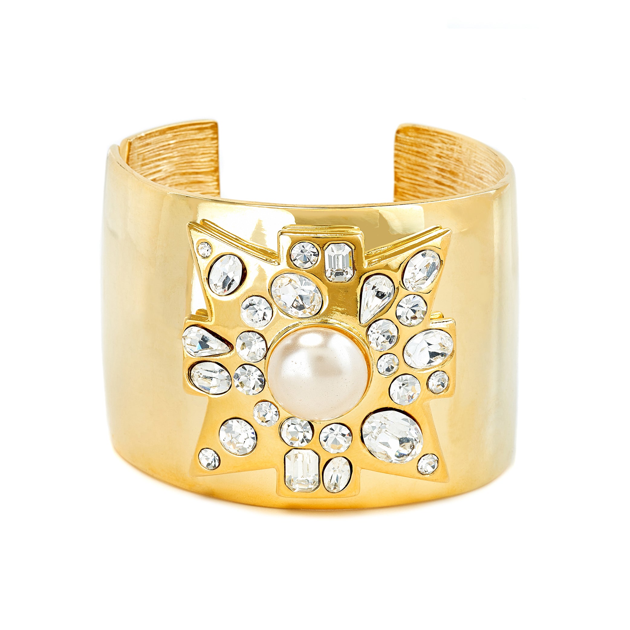 Pearl Maltese Cross Cuff