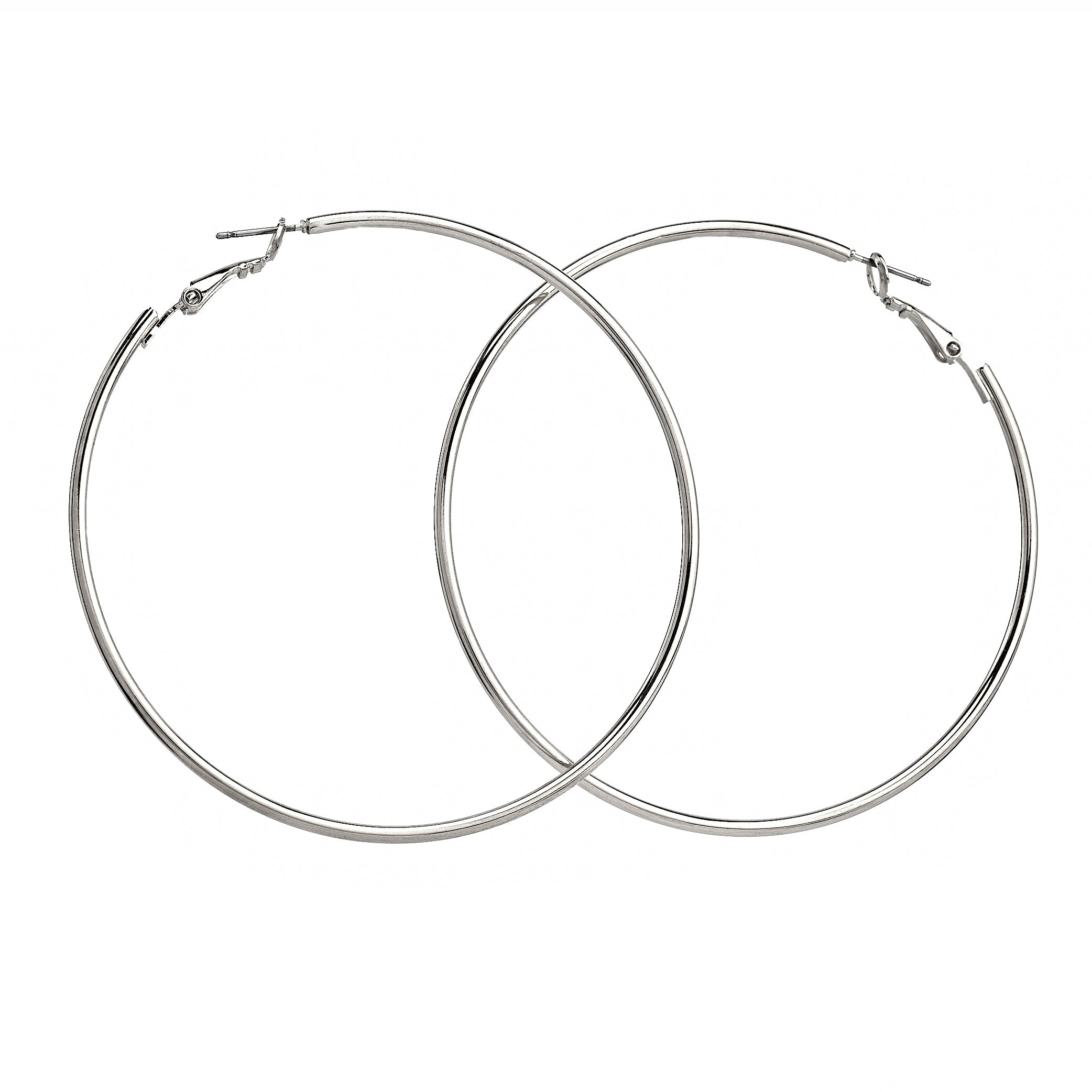 Silver Wire Hoop Earrings
