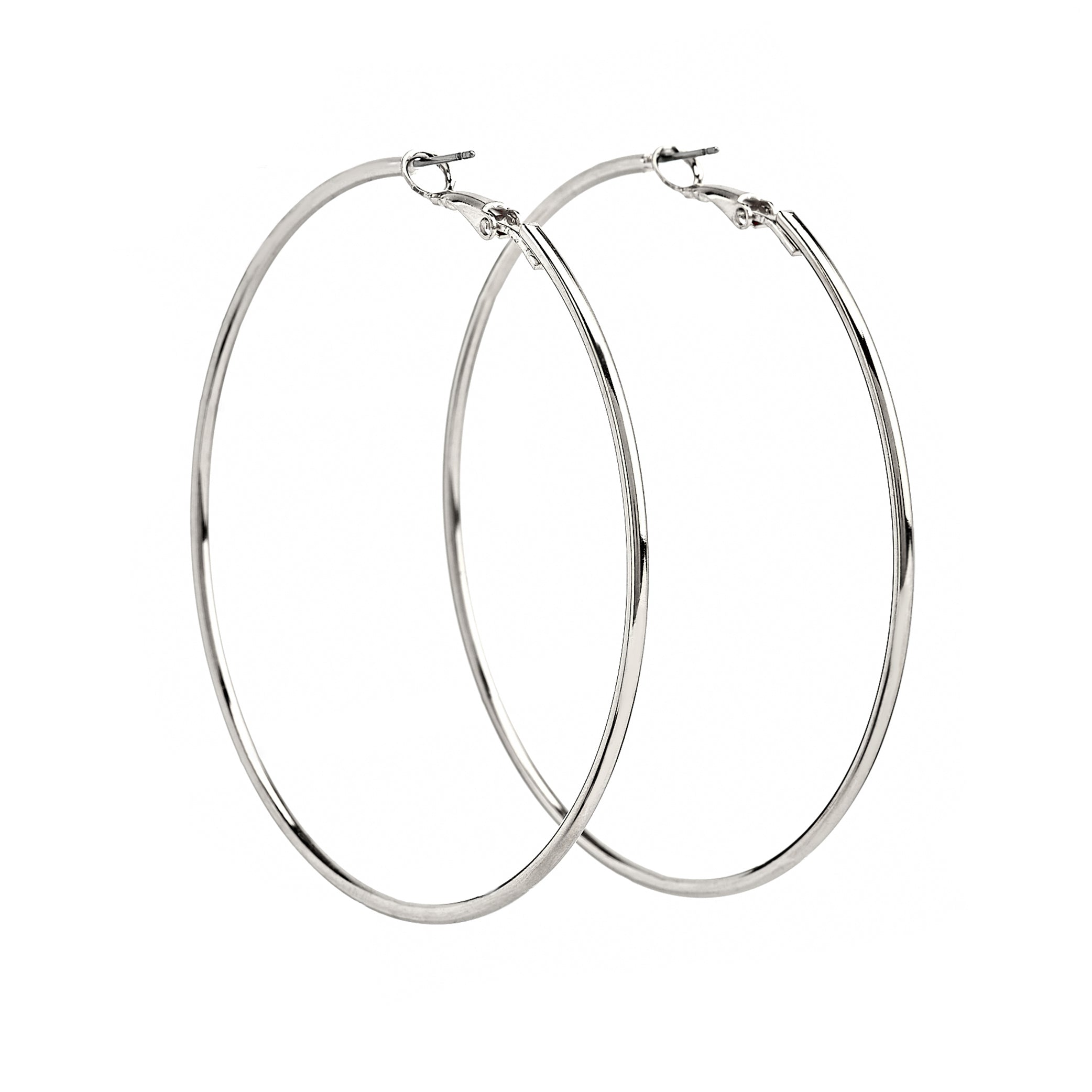 Silver Wire Hoop Earrings