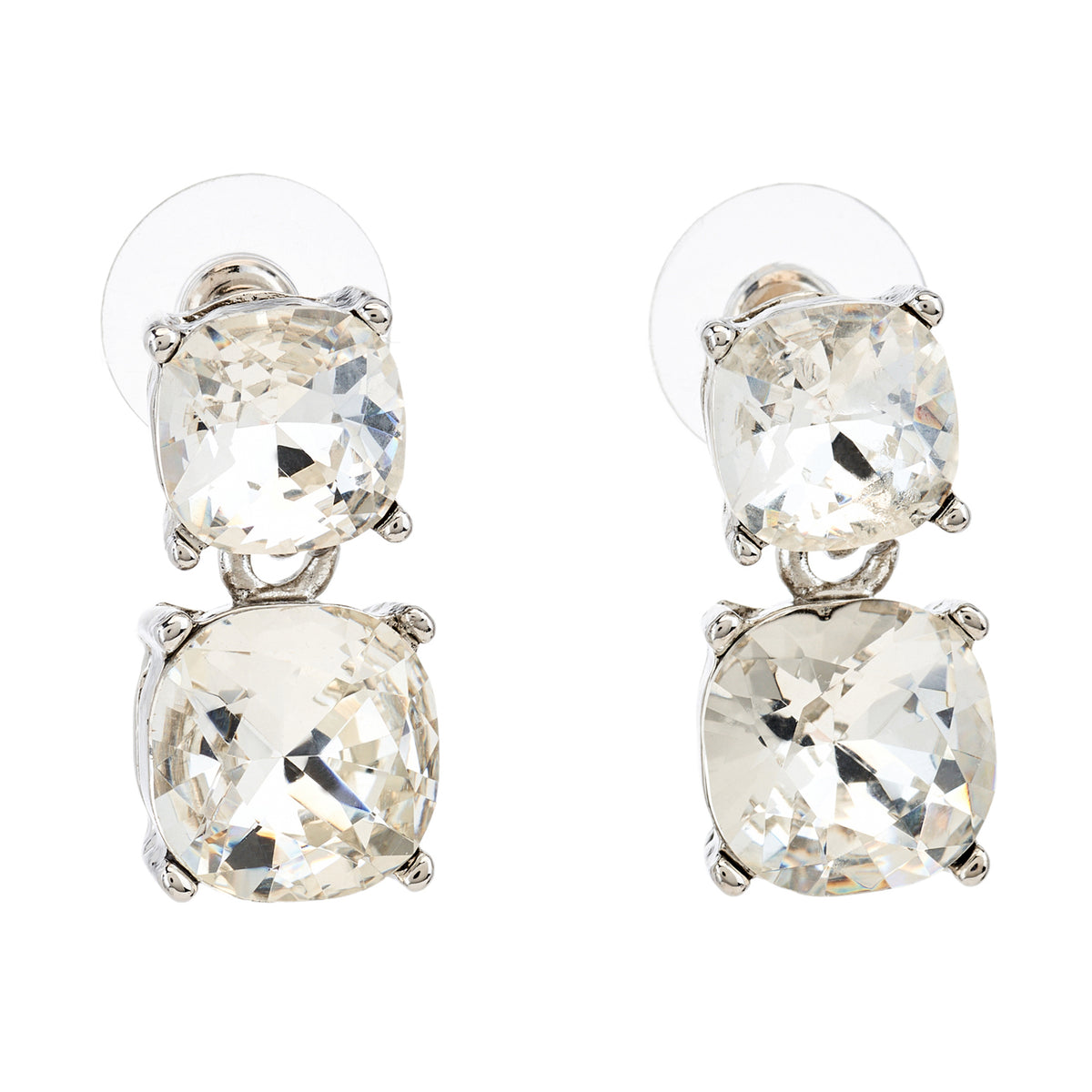 Double Square Crystal Earrings