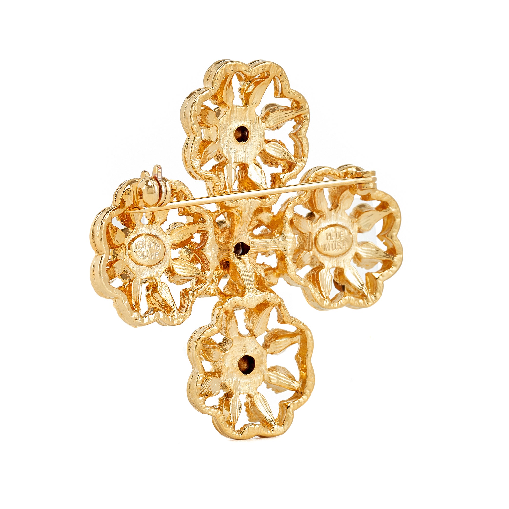 Jet Flower Cluster Pin