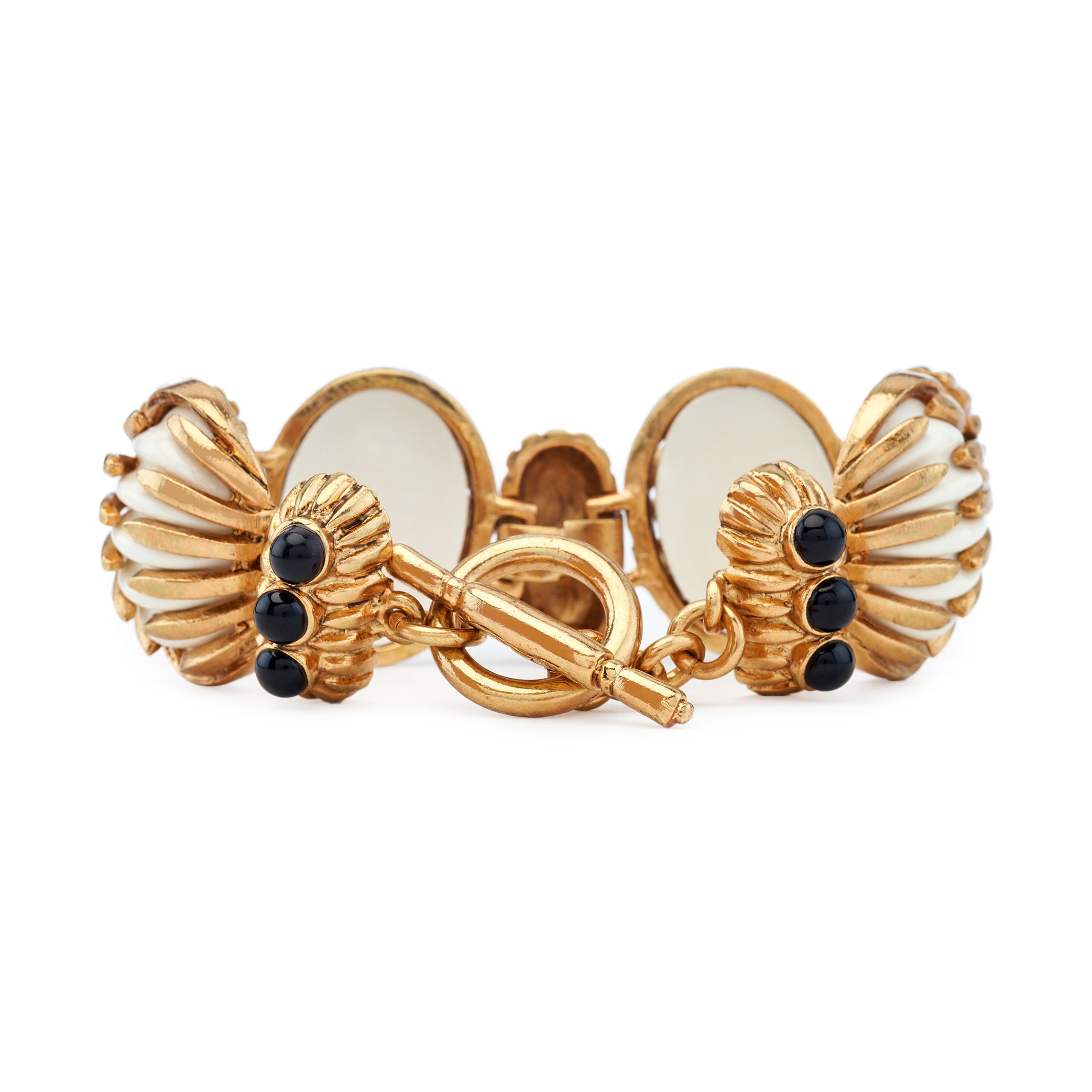 Vintage White & Black Toggle Bracelet