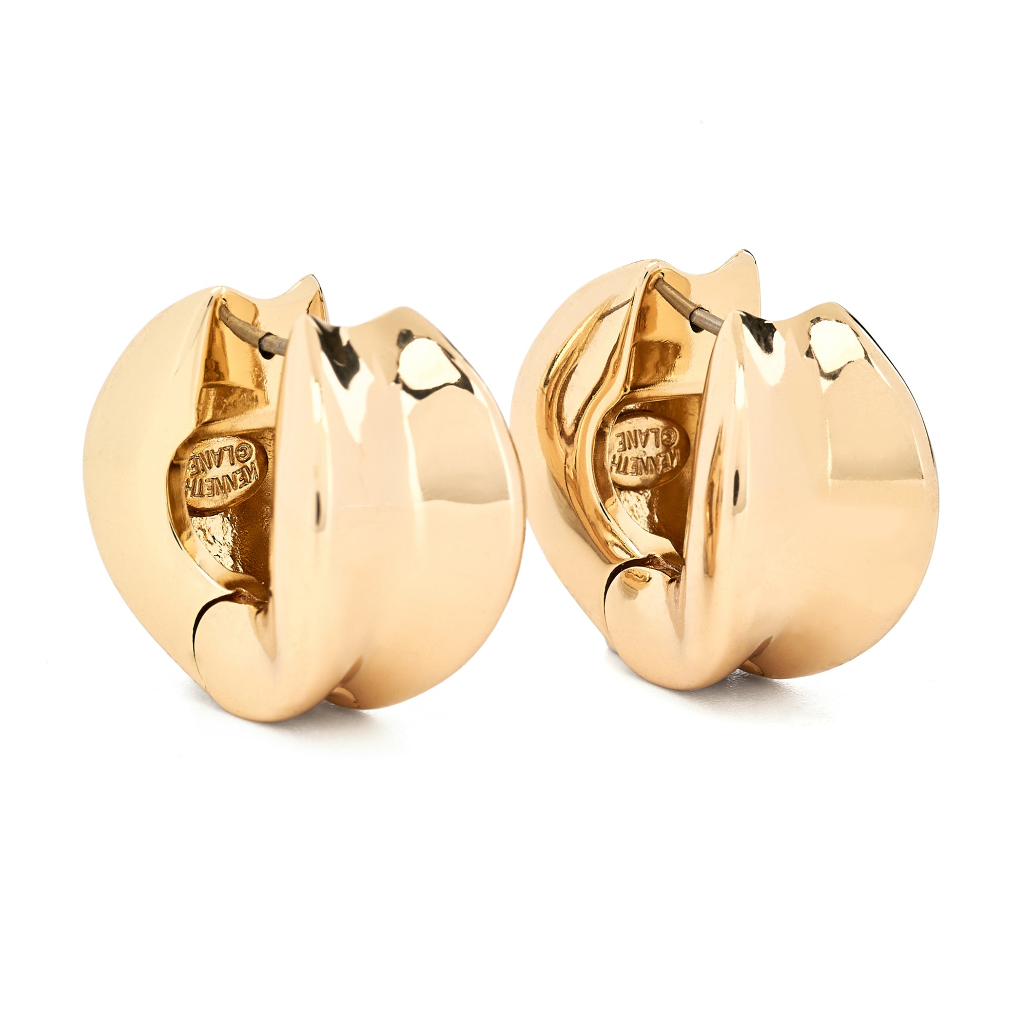 Polished Gold Hoop Huggie Earring