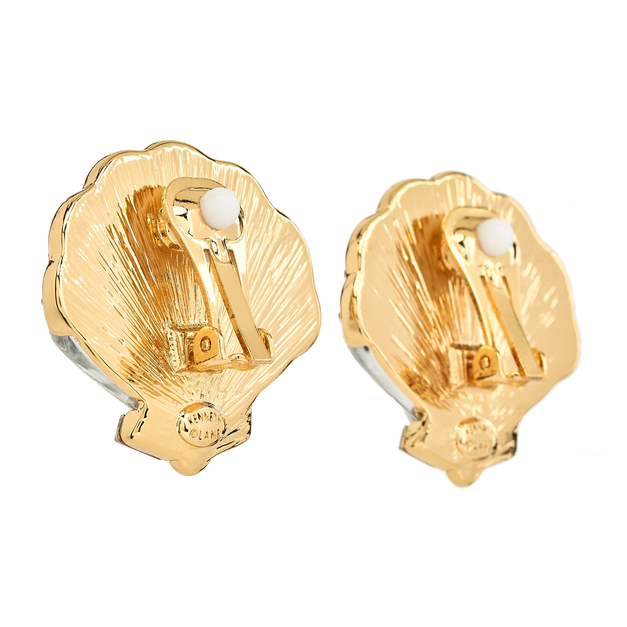 Clear Scallop Shell Clip Earring