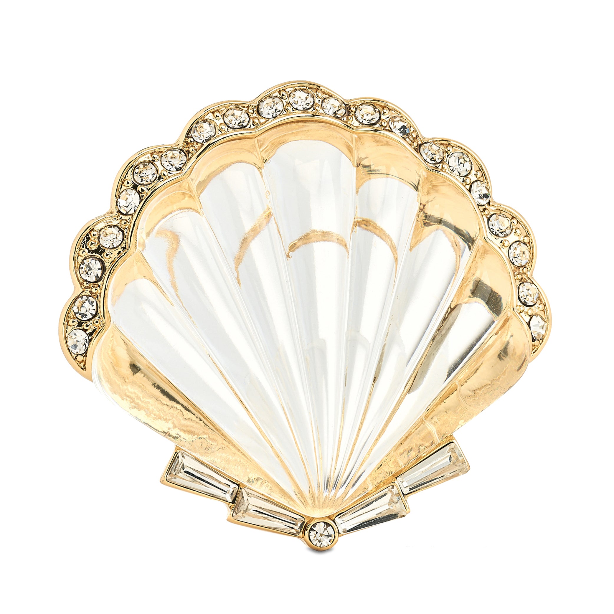 Clear Scallop Shell Pin