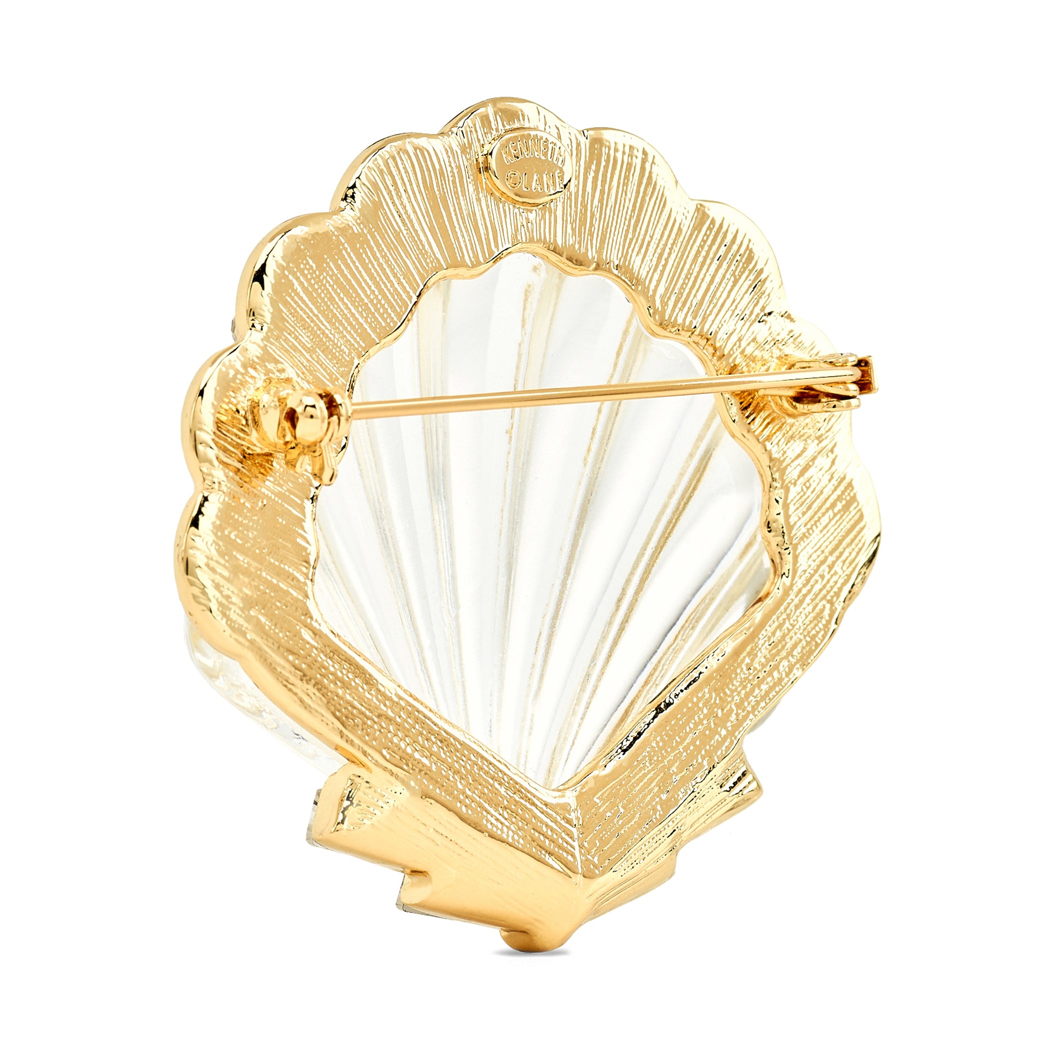 Clear Scallop Shell Pin