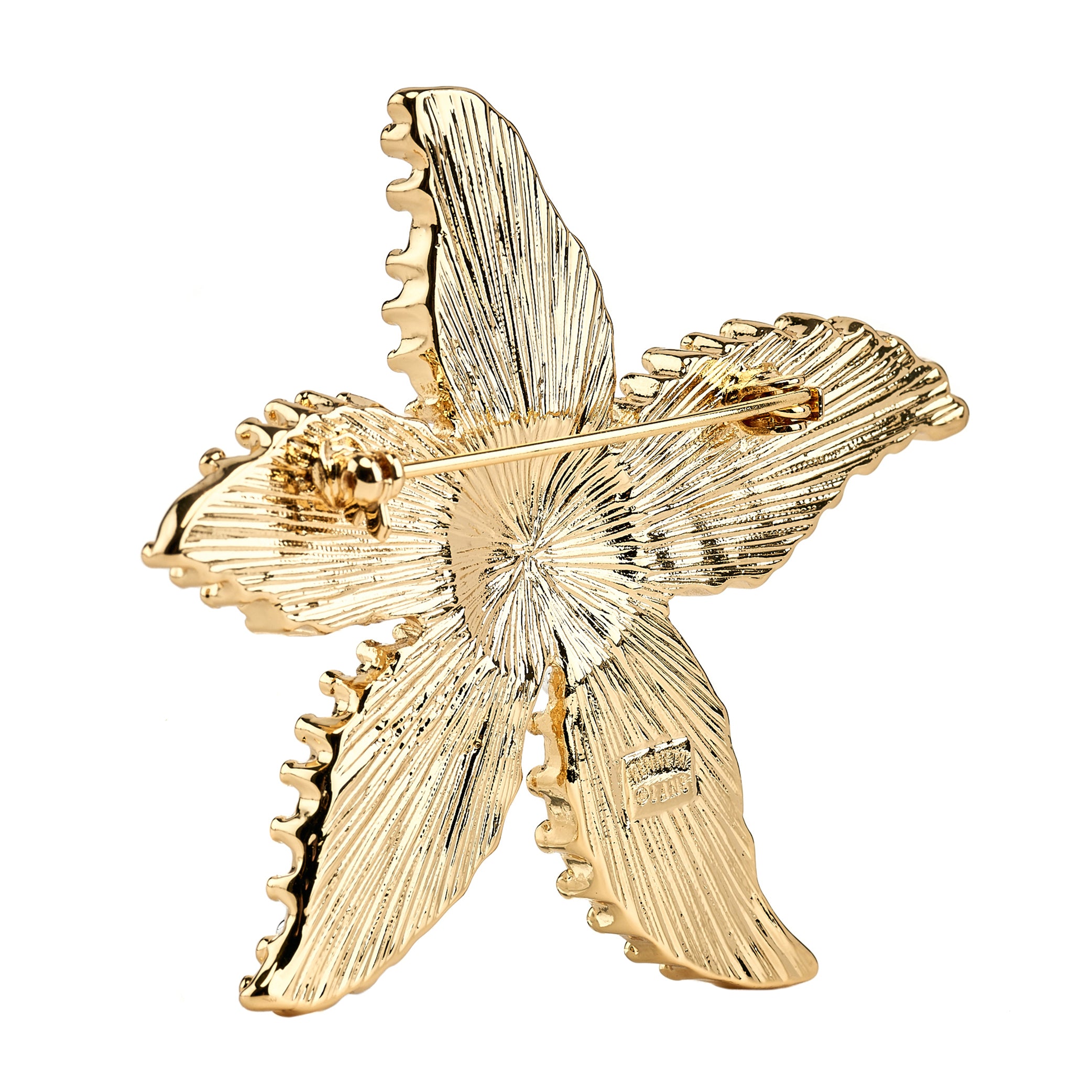 Silver and Gold-Edged Starfish Pin