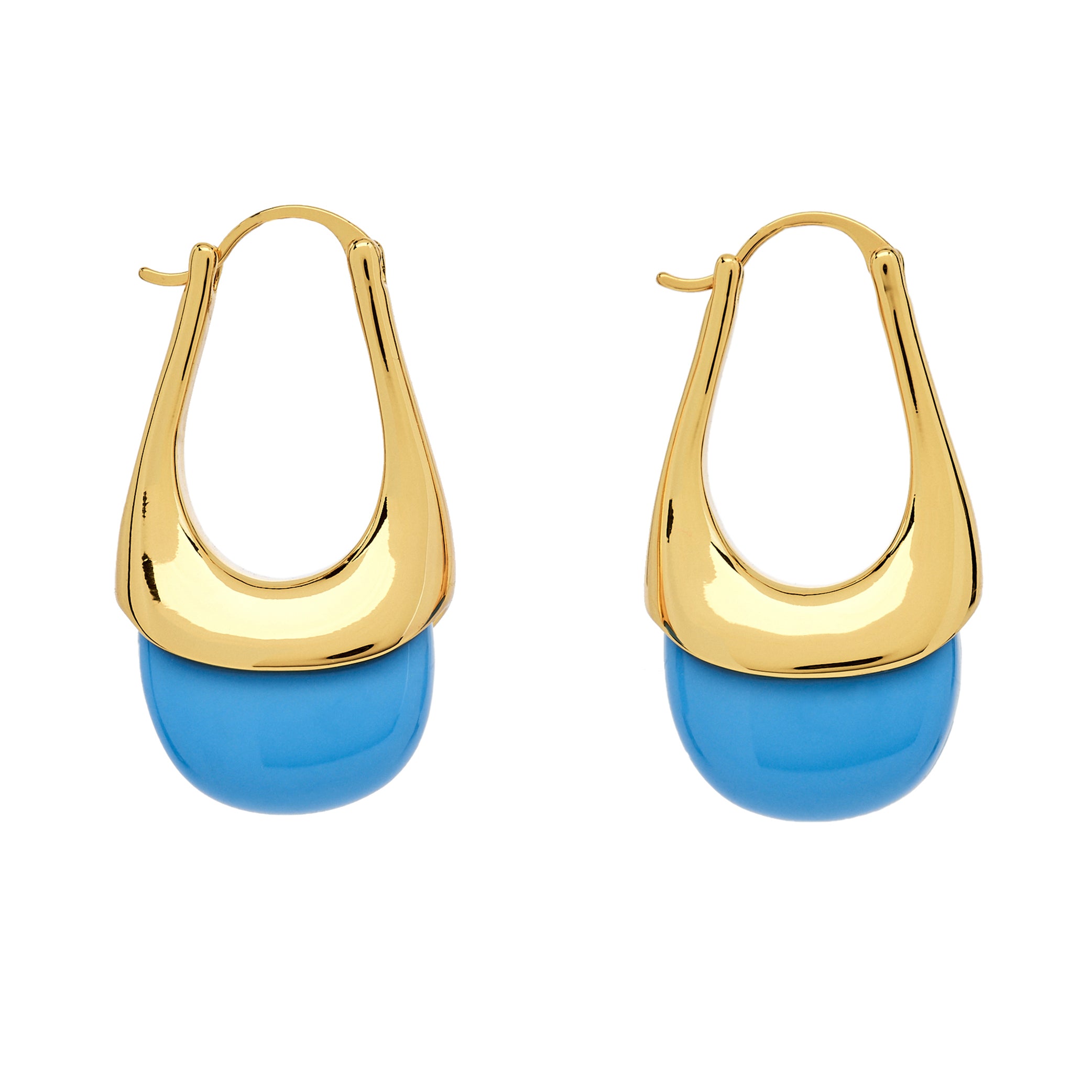 Gold and Turquoise Drop Earrings