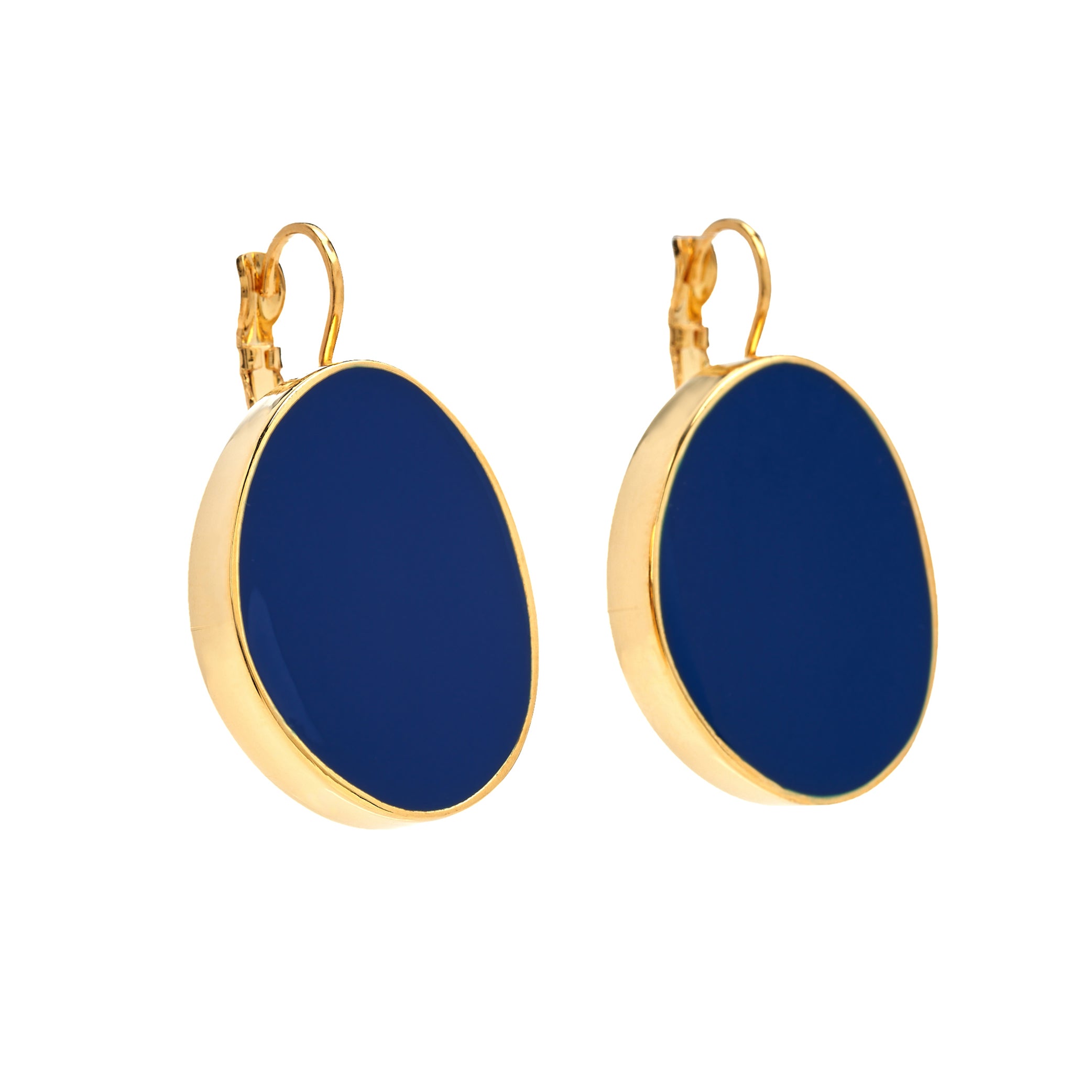 Blue Kidney Pierced Earrings