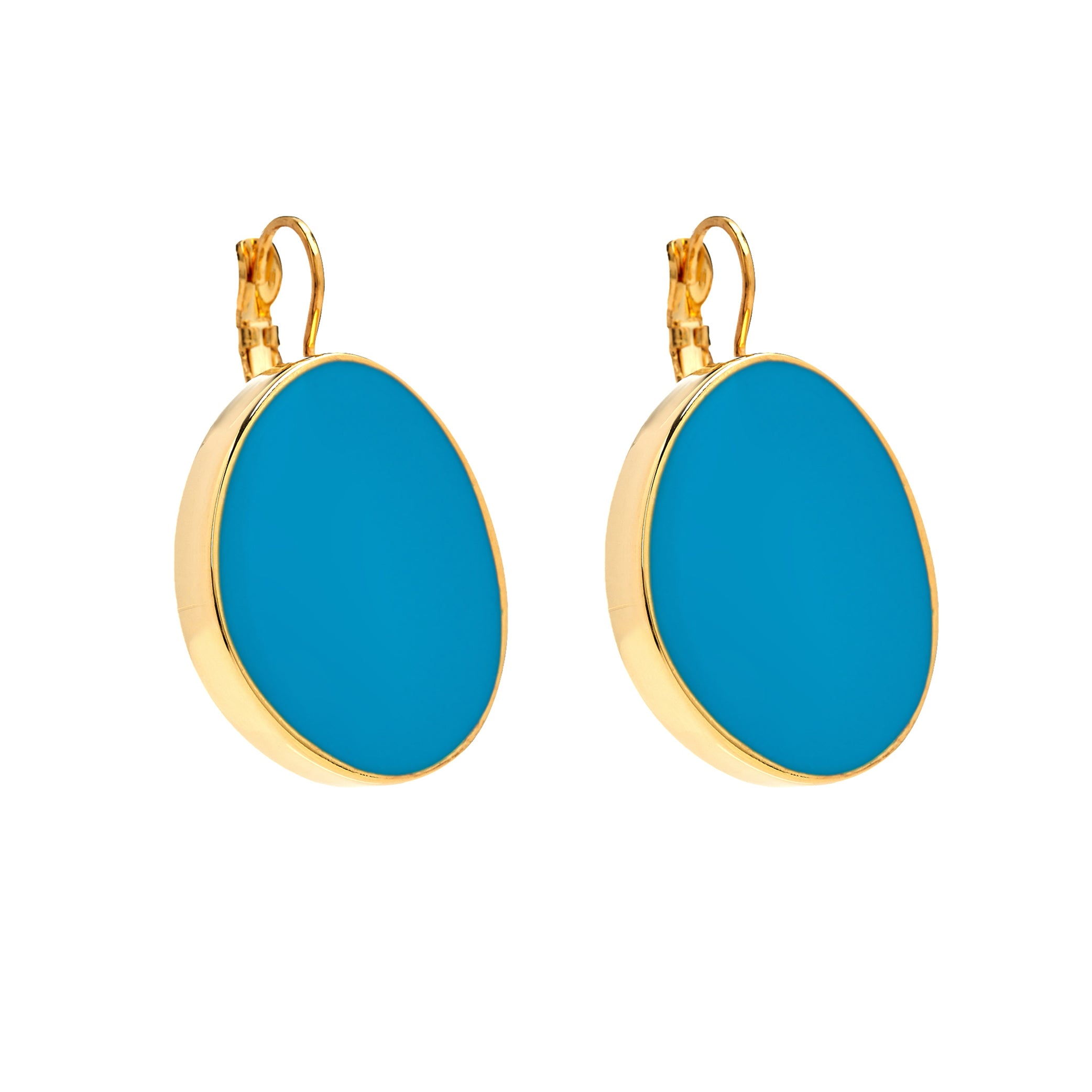 Turquoise Kidney Pierced Earrings