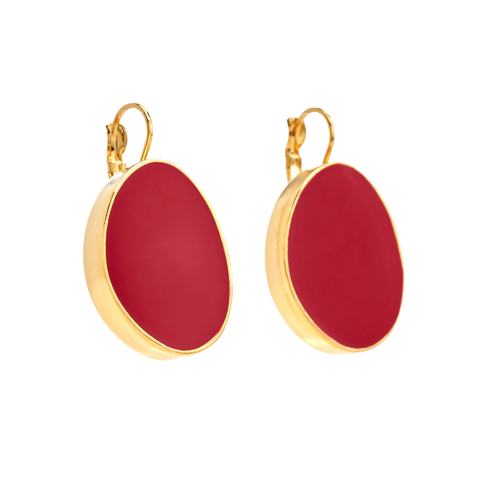 Red Kidney Pierced Earrings