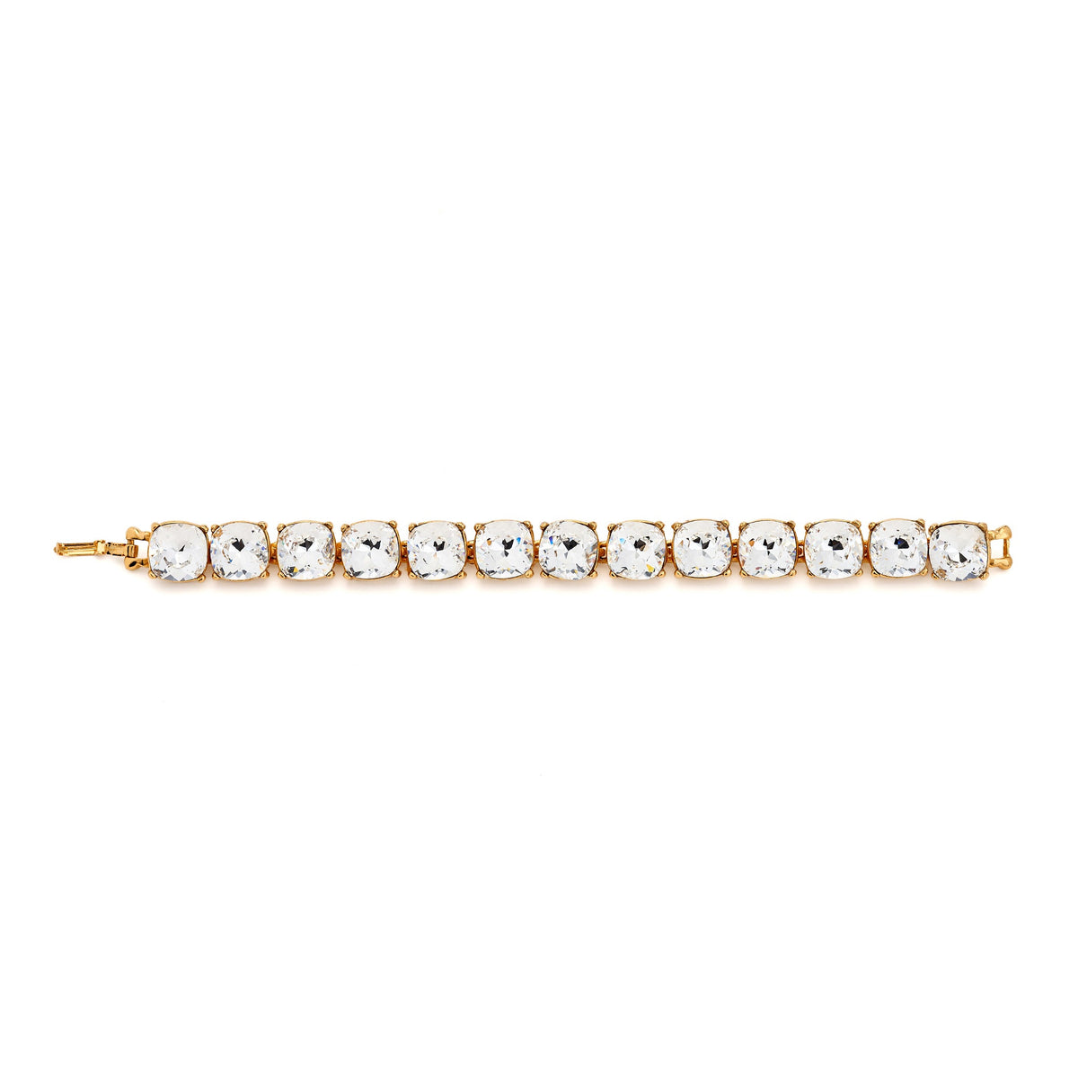 Square Crystal Link Bracelet, gold