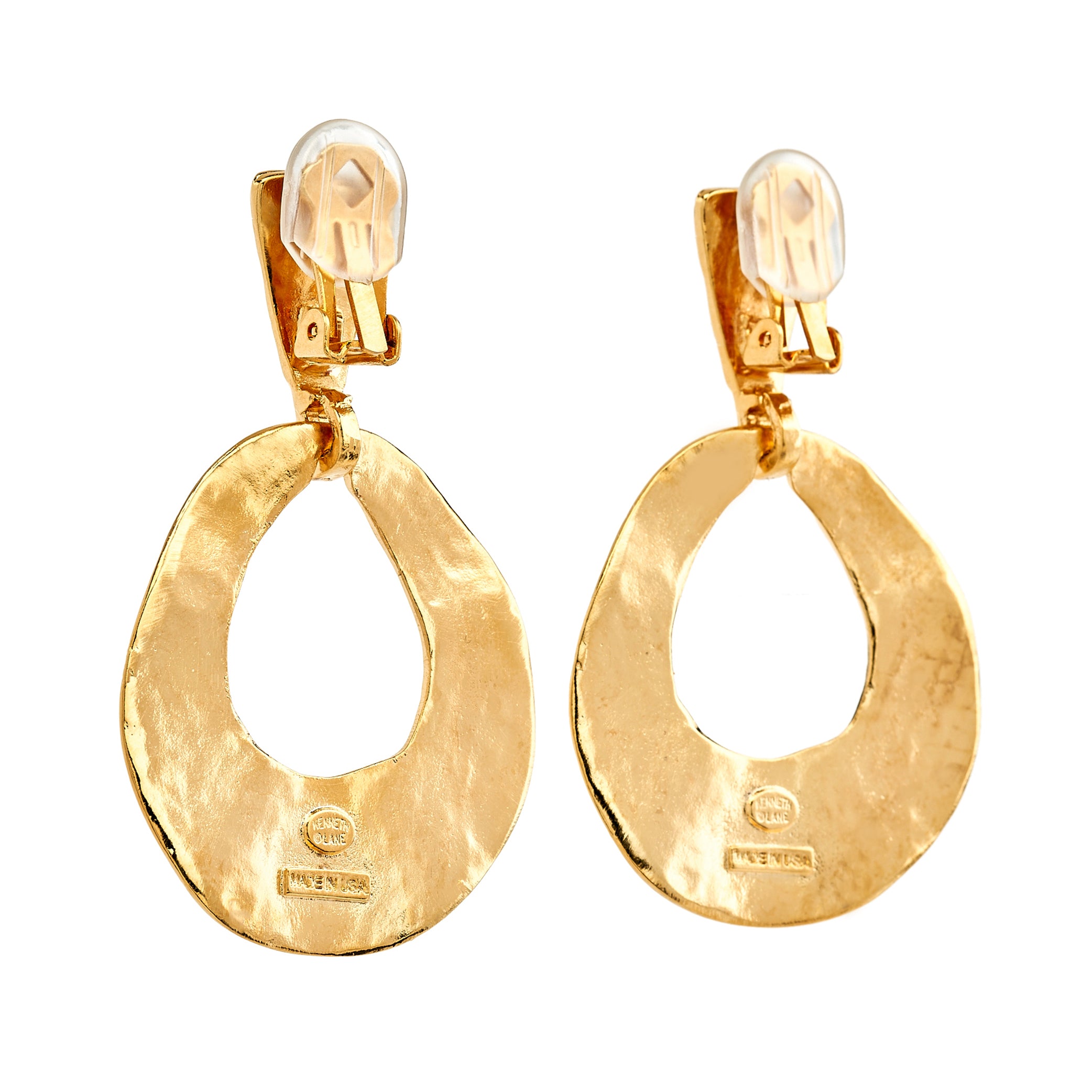 Gold Hammered Doorknocker Earrings