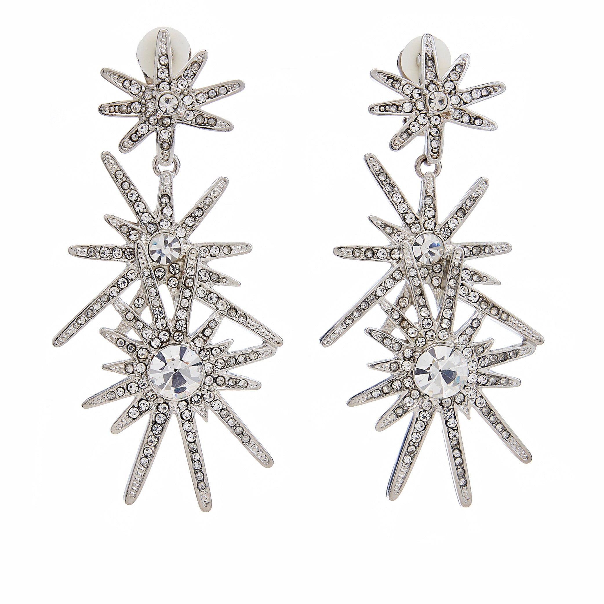 Three Starburst Pierced Earrings