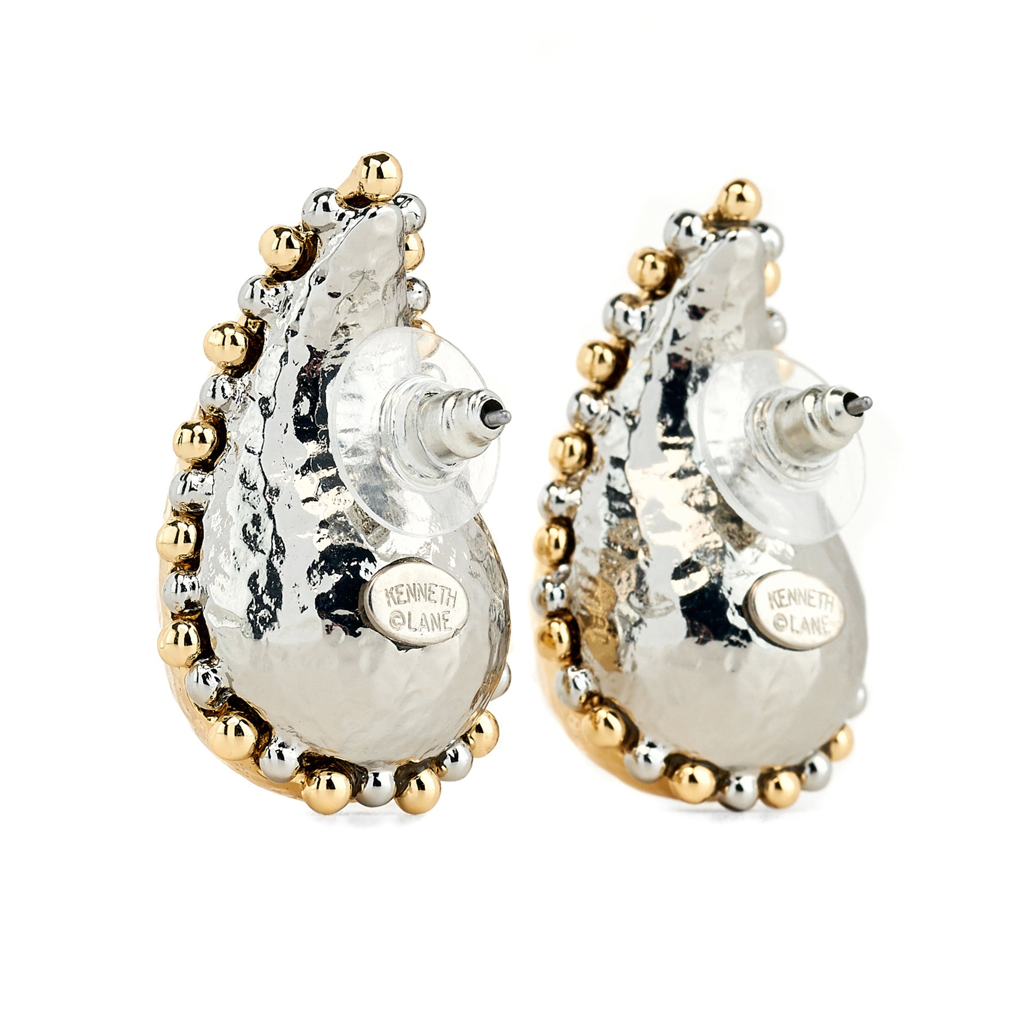 Gold Teardrop Beaded Earrings