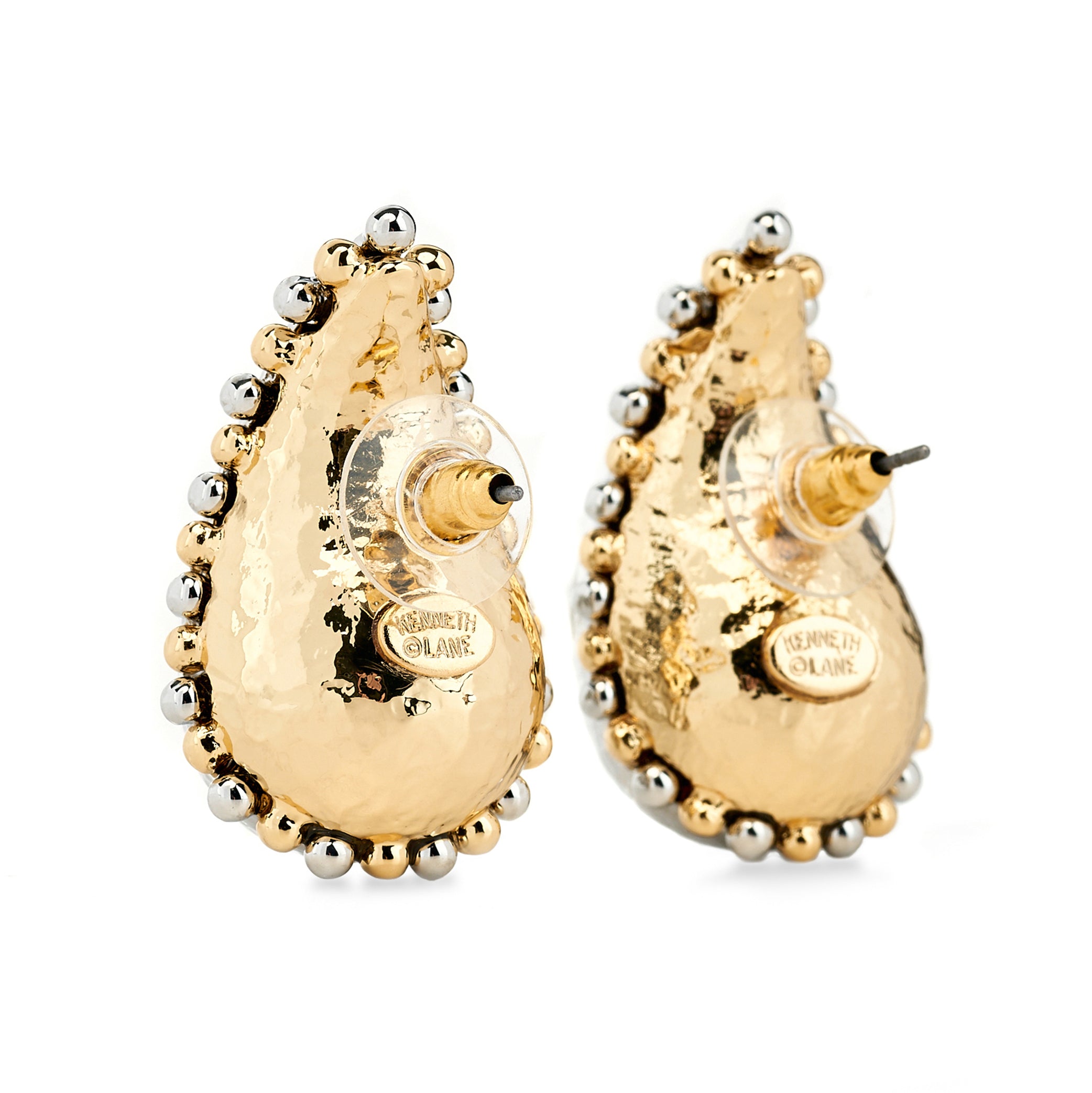 Silver Teardrop Beaded Earrings